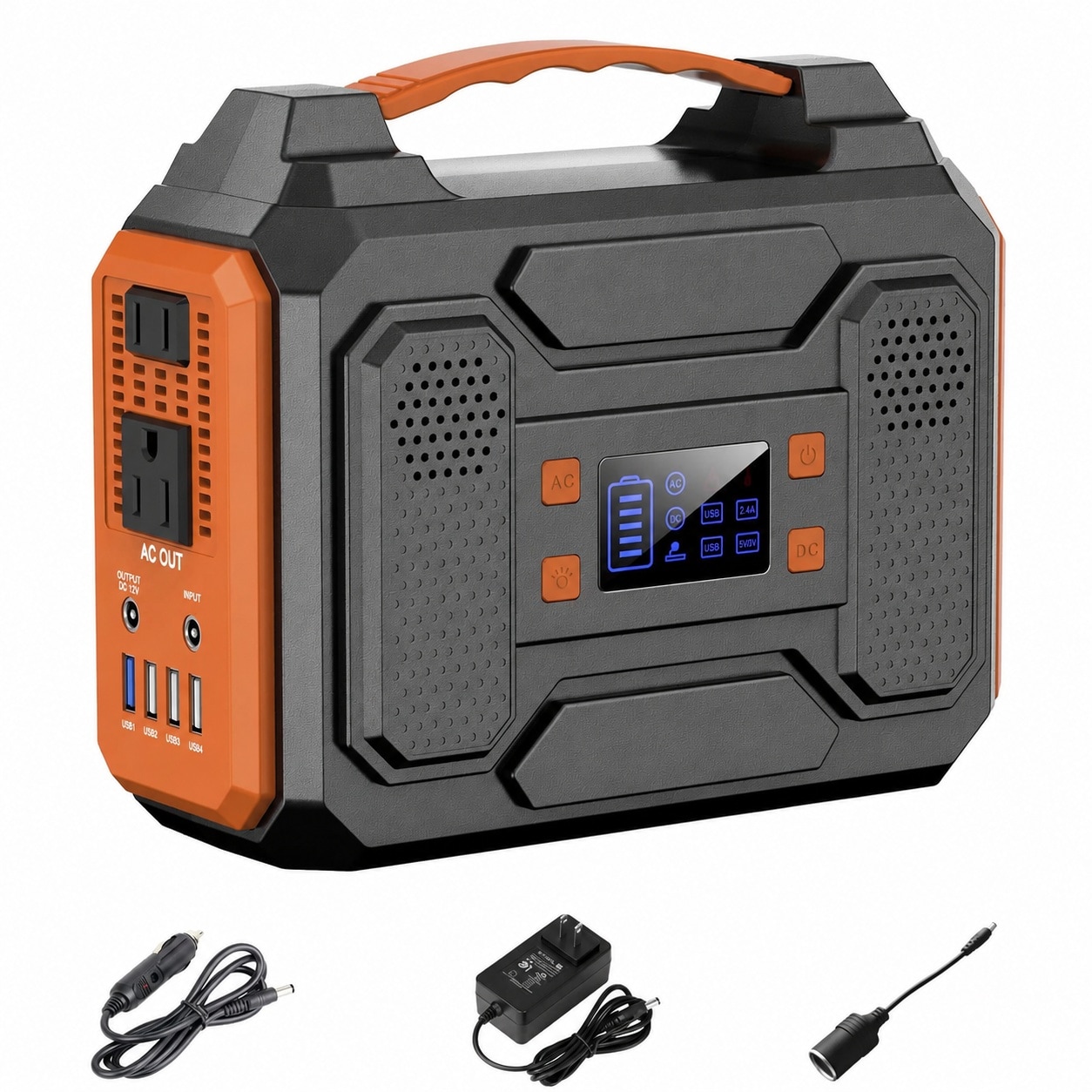 Misopily Portable Power Station 300W Solar Generator 280Wh with AC Outlet Pure Sine Wave USB QC3 0 DC LED Flashlight for Camping RV Outdoor Use #LMS0526M040