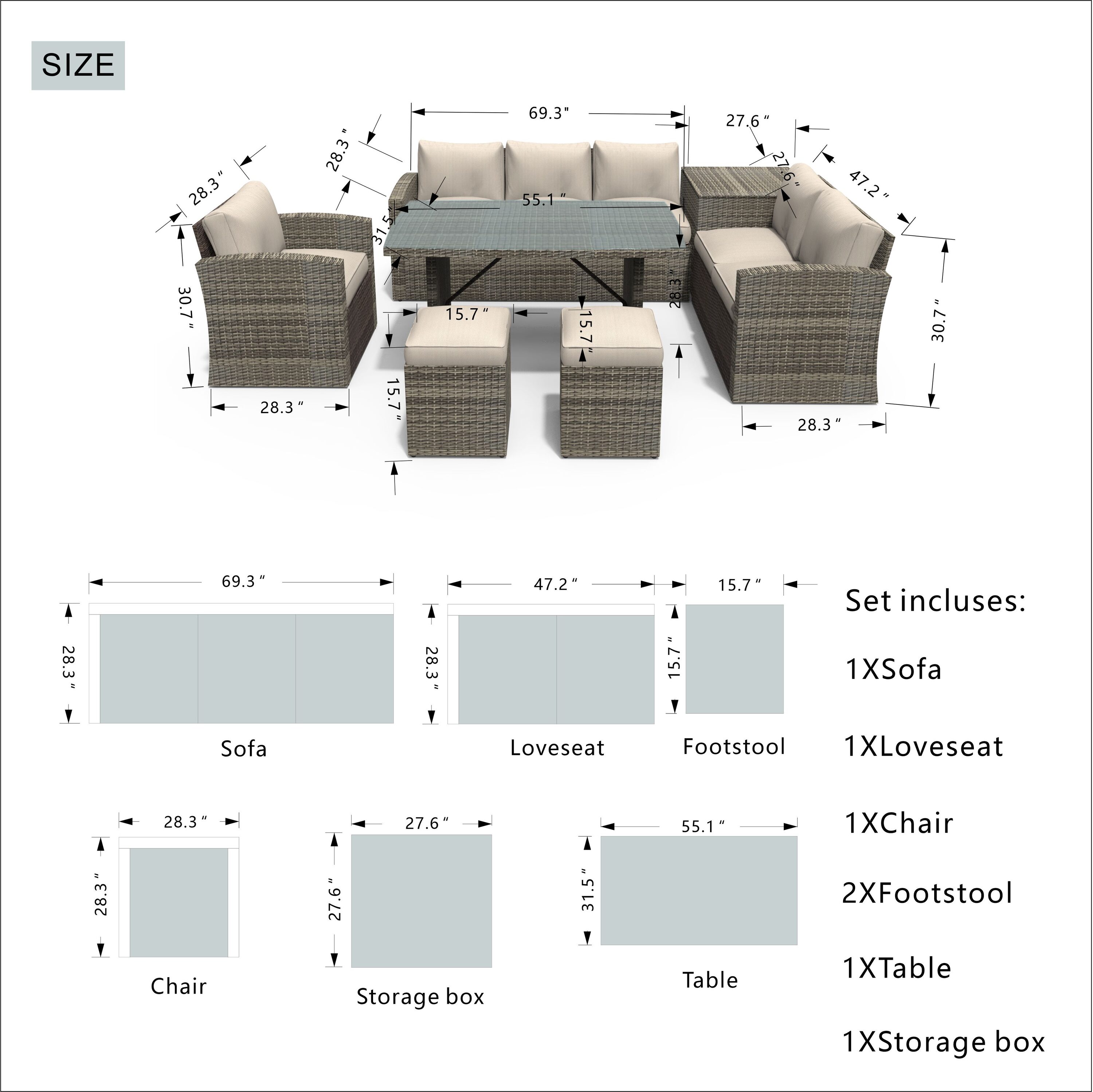 Moda Furnishings MOS-1403B-B Patio-Conversation-Sets - View #3