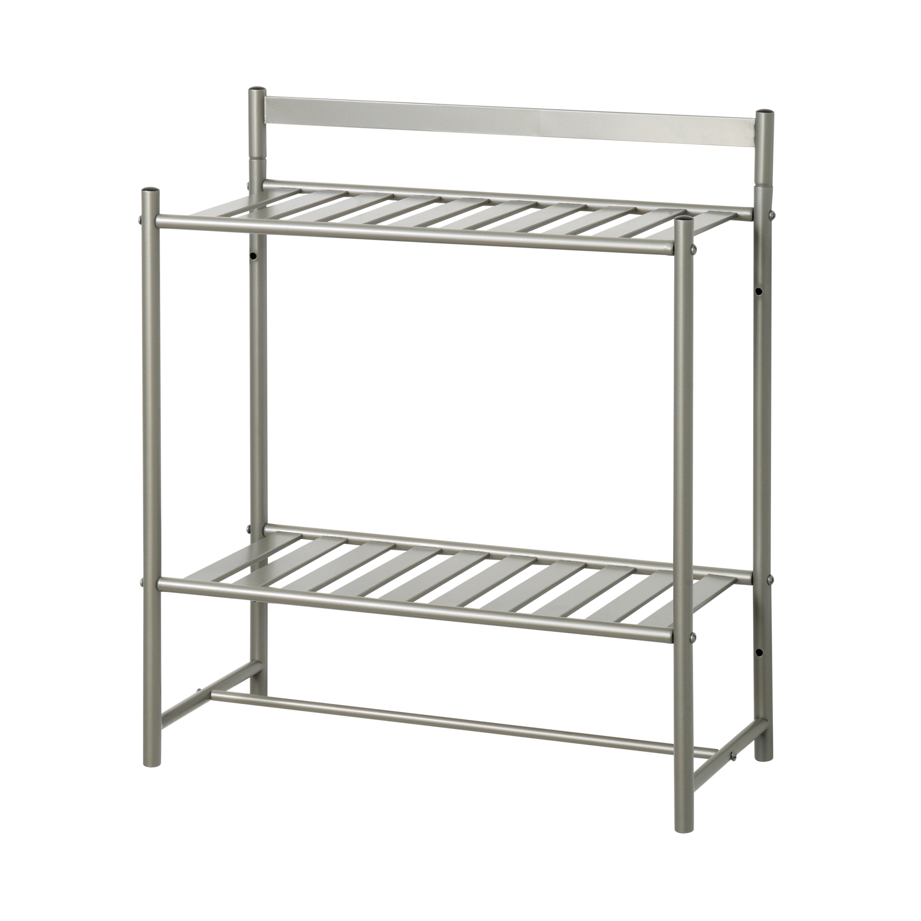 Organize It All Chrome 2-Tier Metal Wall Mount Bathroom Shelf (19-in x  20-in x 10-in) in the Bathroom Shelves department at