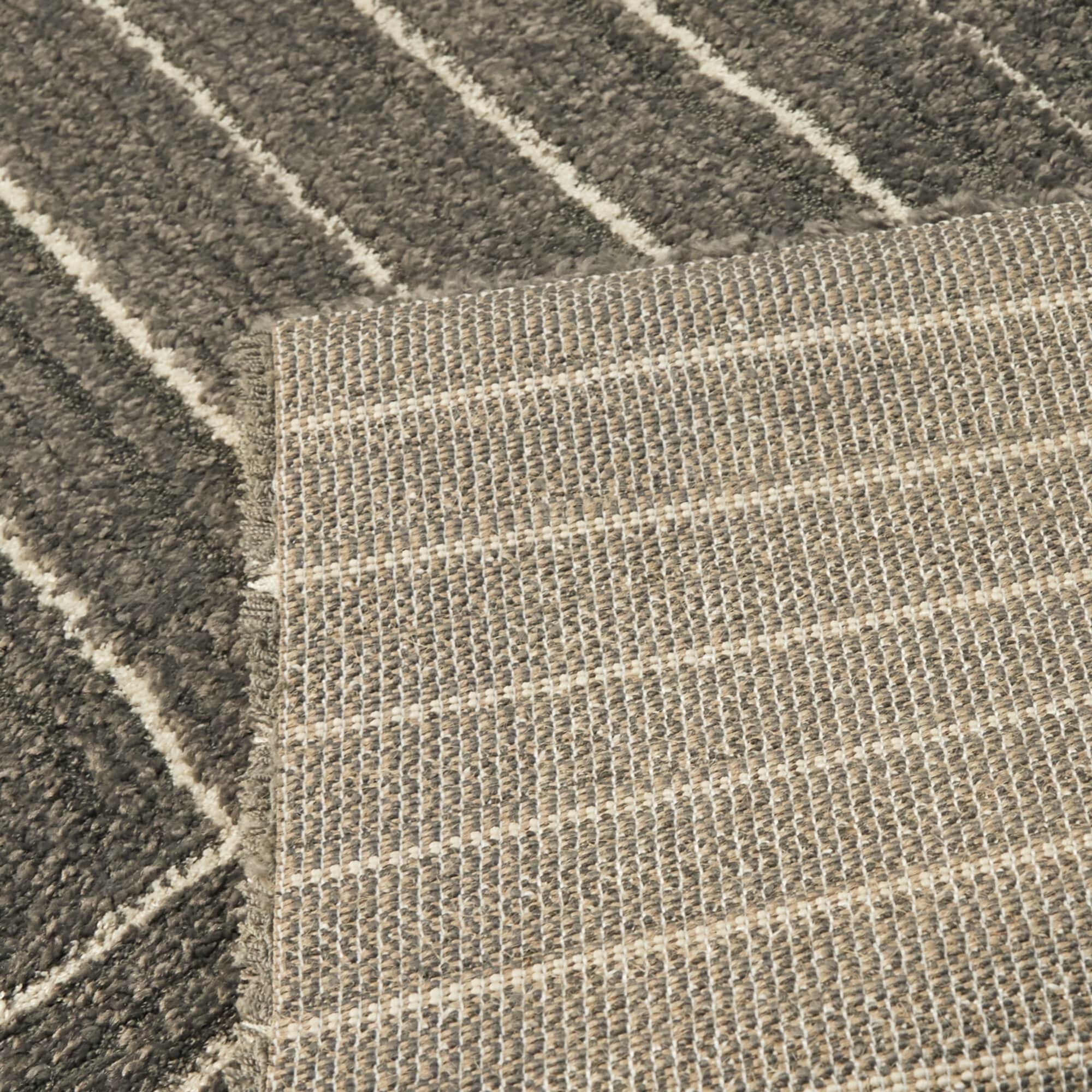 Charcoal Geometric Art Deco Synthetic Runner Rug 2'2" x 7'