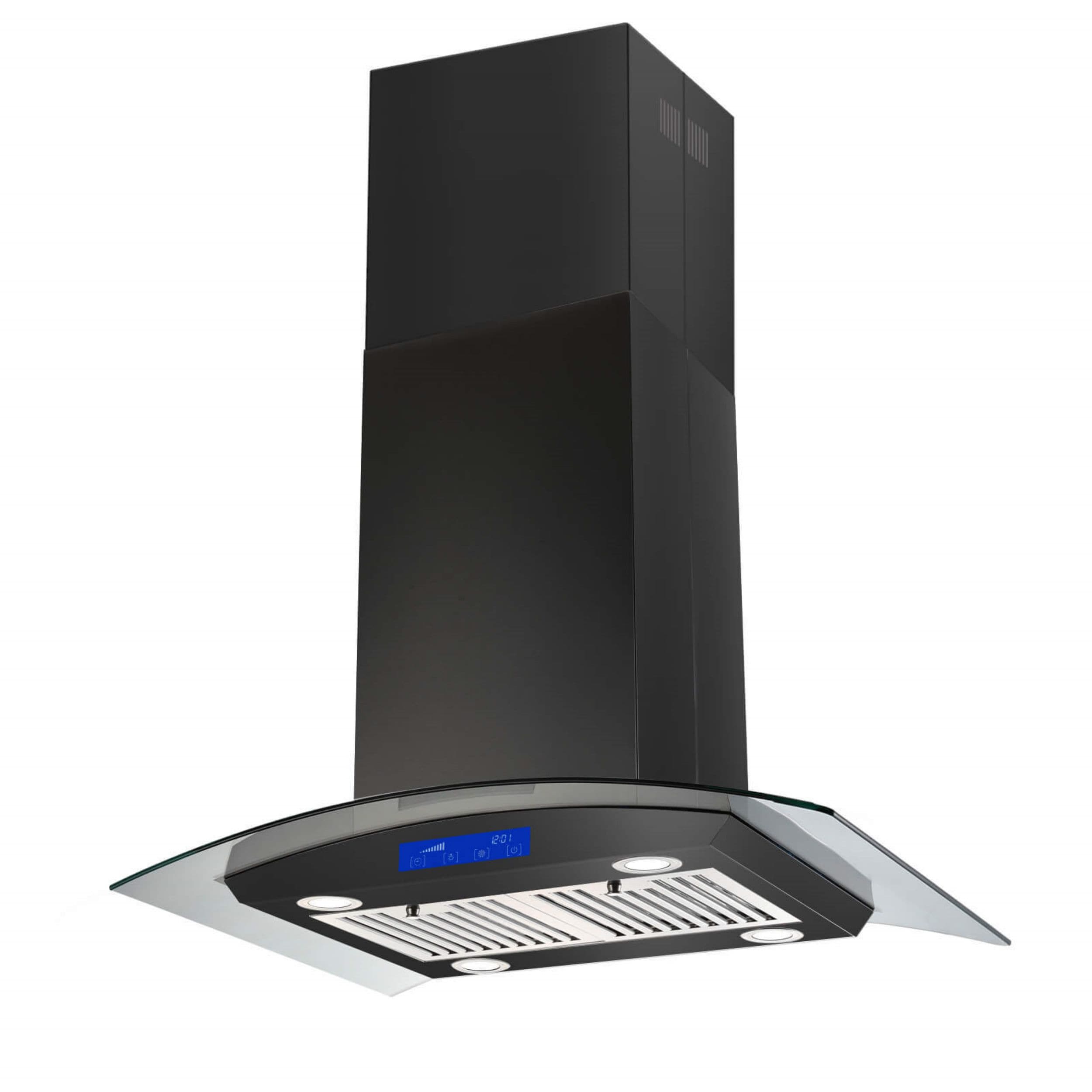 Maocao Hoom BH-P360U 30 inch Convertible 900-CFM Black Island Range Hood