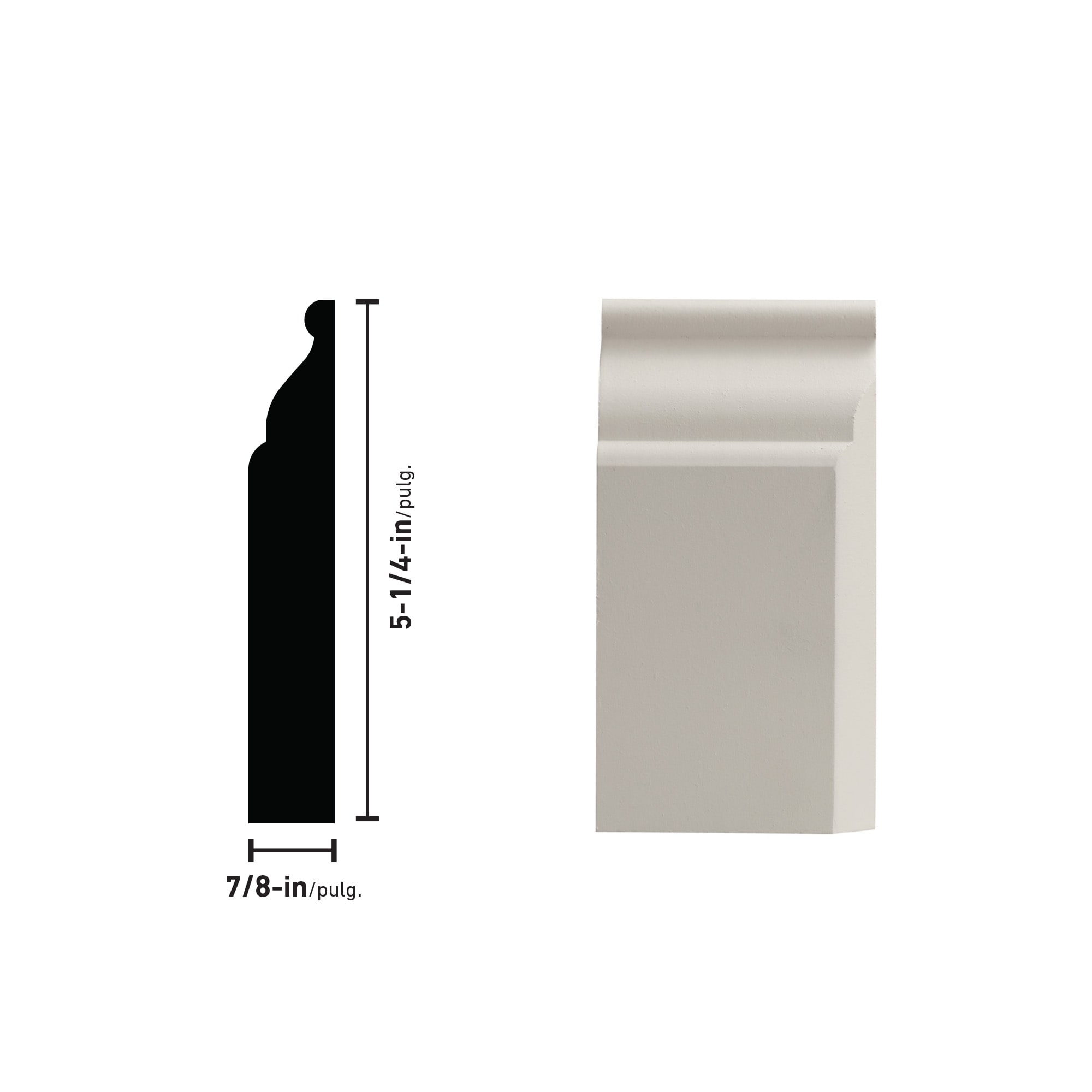 Primed Radiata Pine Traditional Baseboard Moulding Block