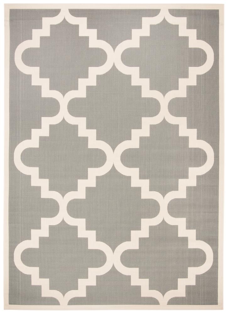 Safavieh CY6017-246-8 Courtyard Alita 8 x 11 (ft) Loomed Polypropylene Anthracite/Beige Rectangular Indoor/Outdoor Trellis Coastal Area rug