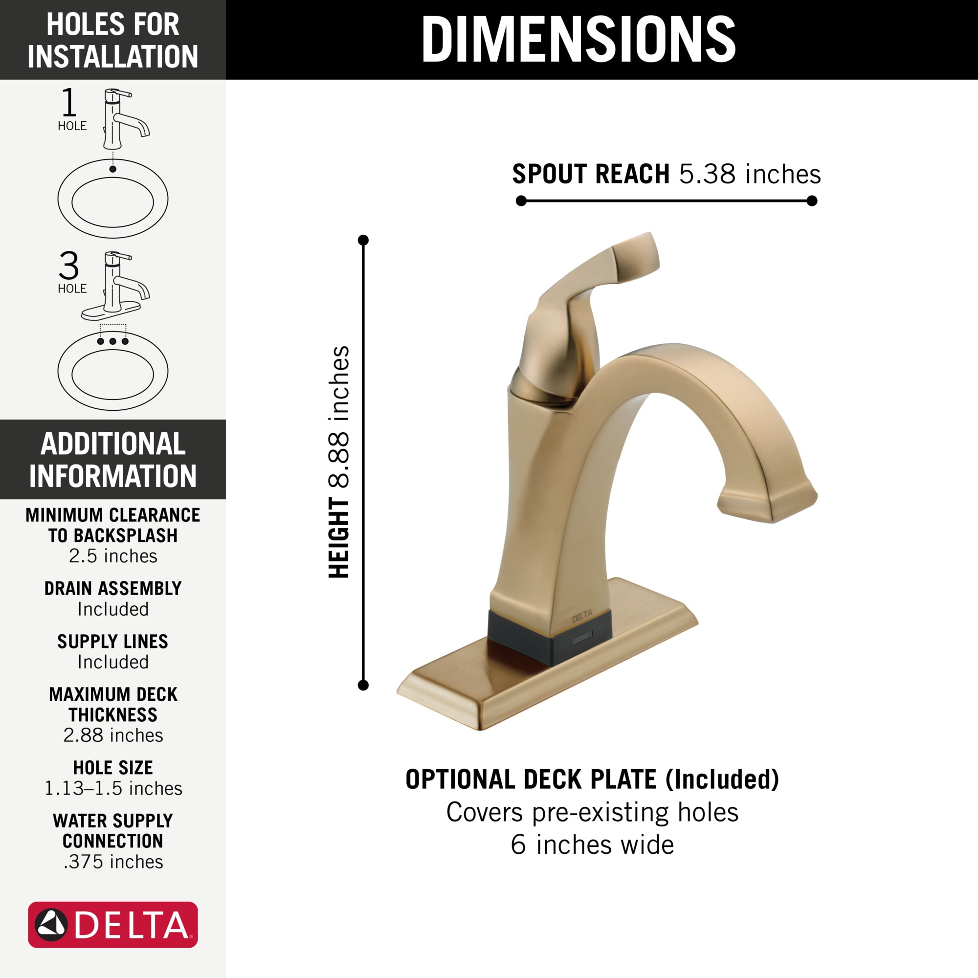 Delta 551T-CZ-DST Lavatory-Faucets - View #2