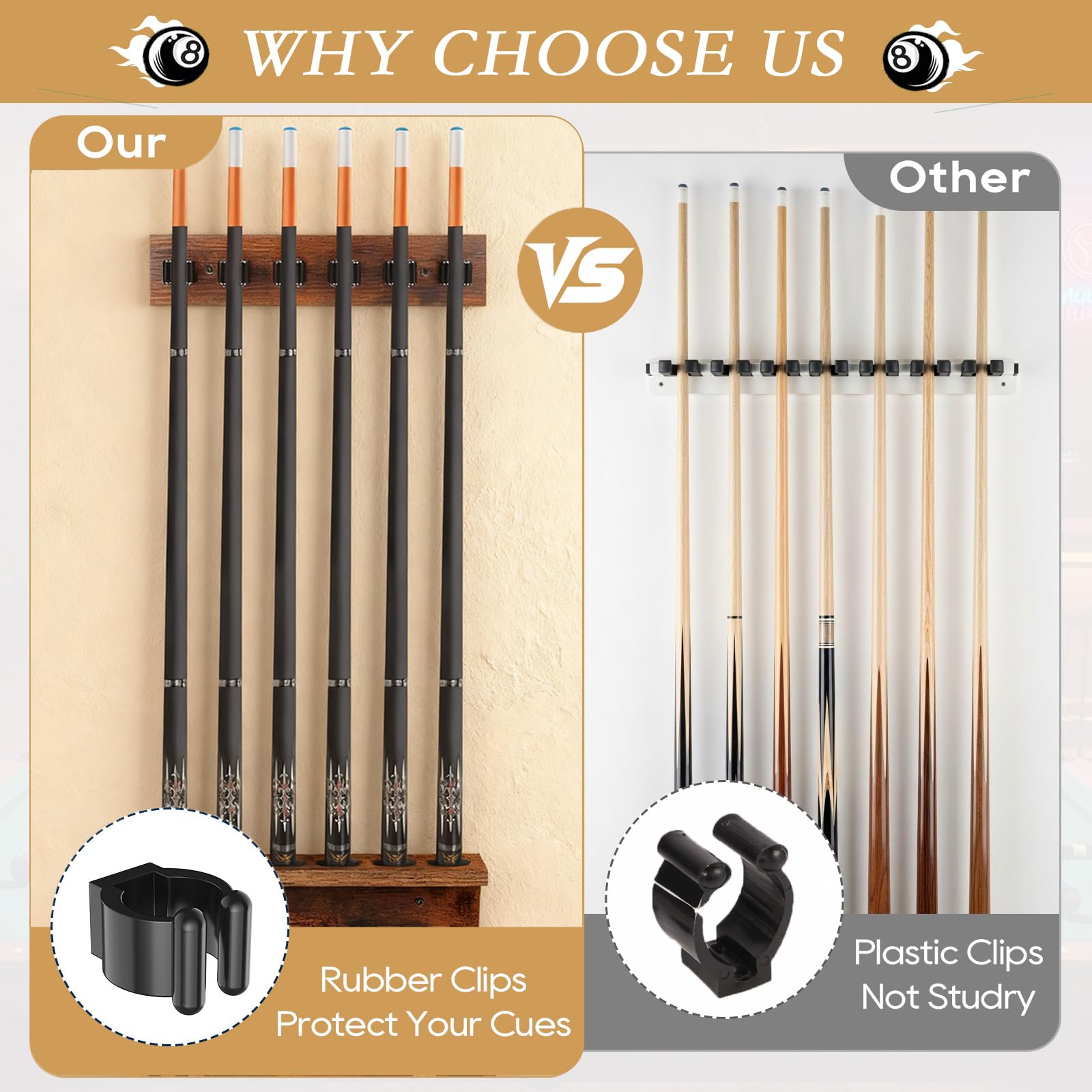 SenQWFa LDC0818C749 Pool-Cue-Racks - View #4