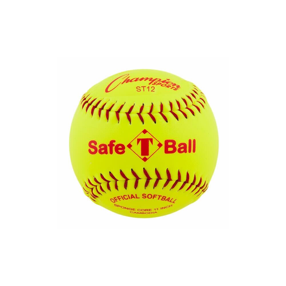 Champion Sports CHMP083  ST12 12 in. Safety Softball, Optic Yellow and Red