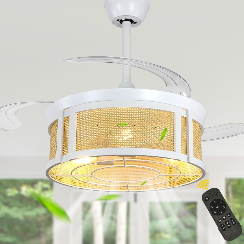 Oaks Decor Breeze 42-in White with Clear Blades Ceiling Fan With Light and Remote Control Included 3 -Blade
