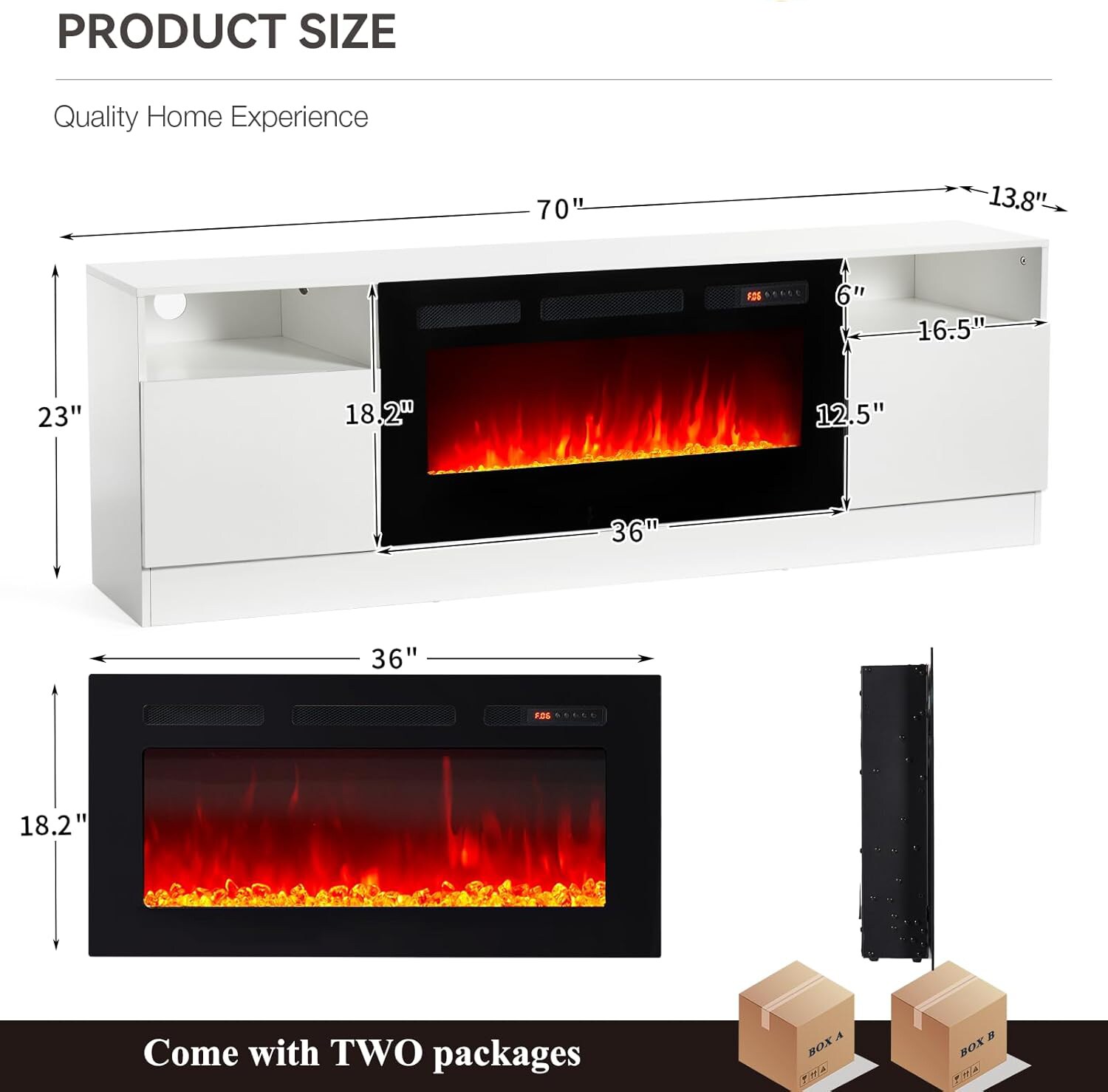 AOXUN H21012BR+H20017 Electric-Fireplaces - View #7
