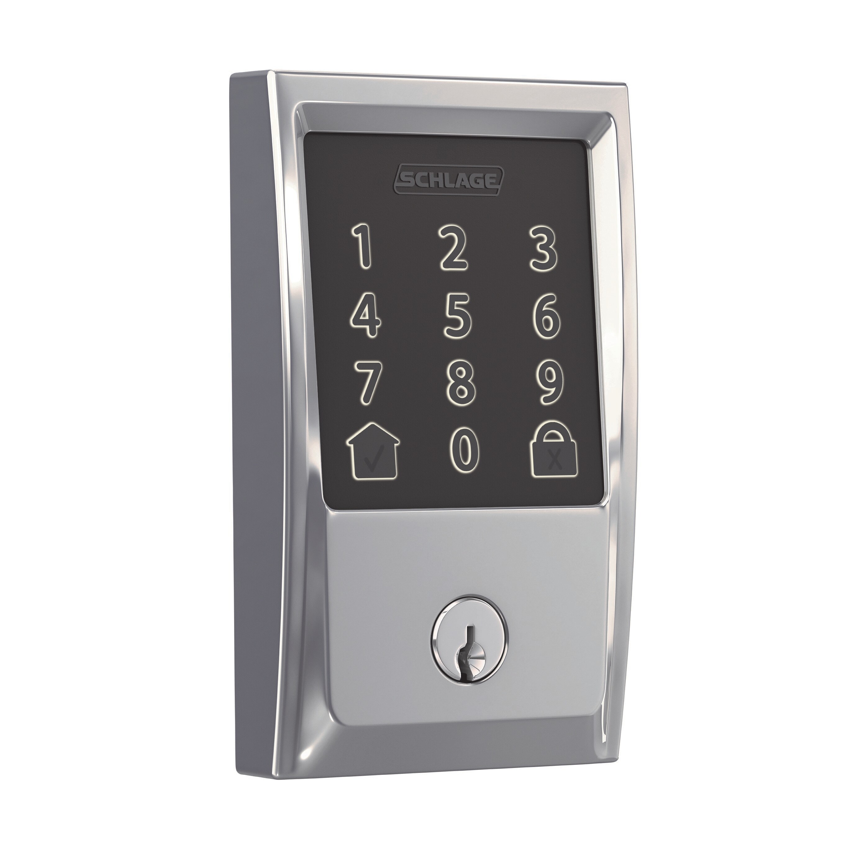 Schlage Encode Century Satin Brass Wifi Bluetooth Electronic Deadbolt  Lighted Keypad Touchscreen Smart Lock