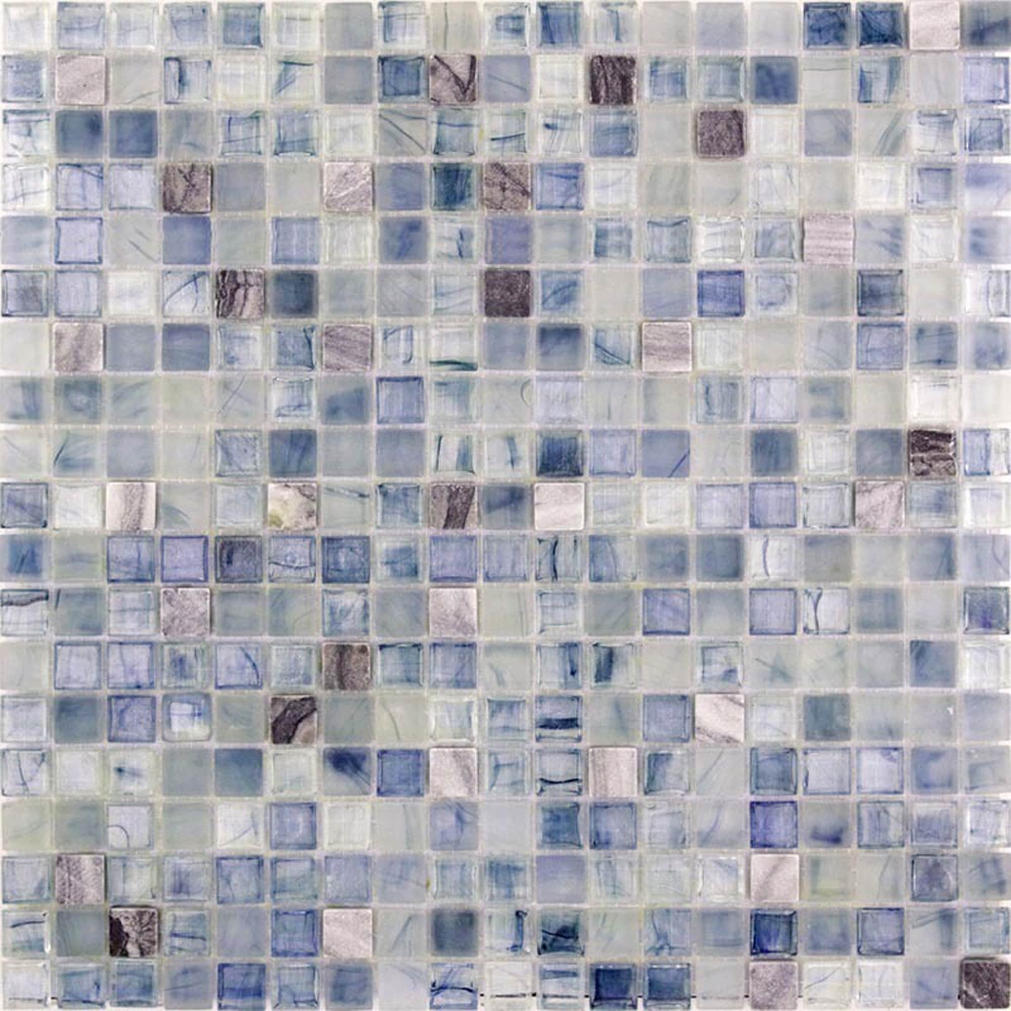 Apollo Tile Mingles Stone Blue and Gray 11-1/2-in x 11-1/2-in Glossy Glass Uniform Squares Floor and Wall Tile (18.69-sq. ft/ Carton)