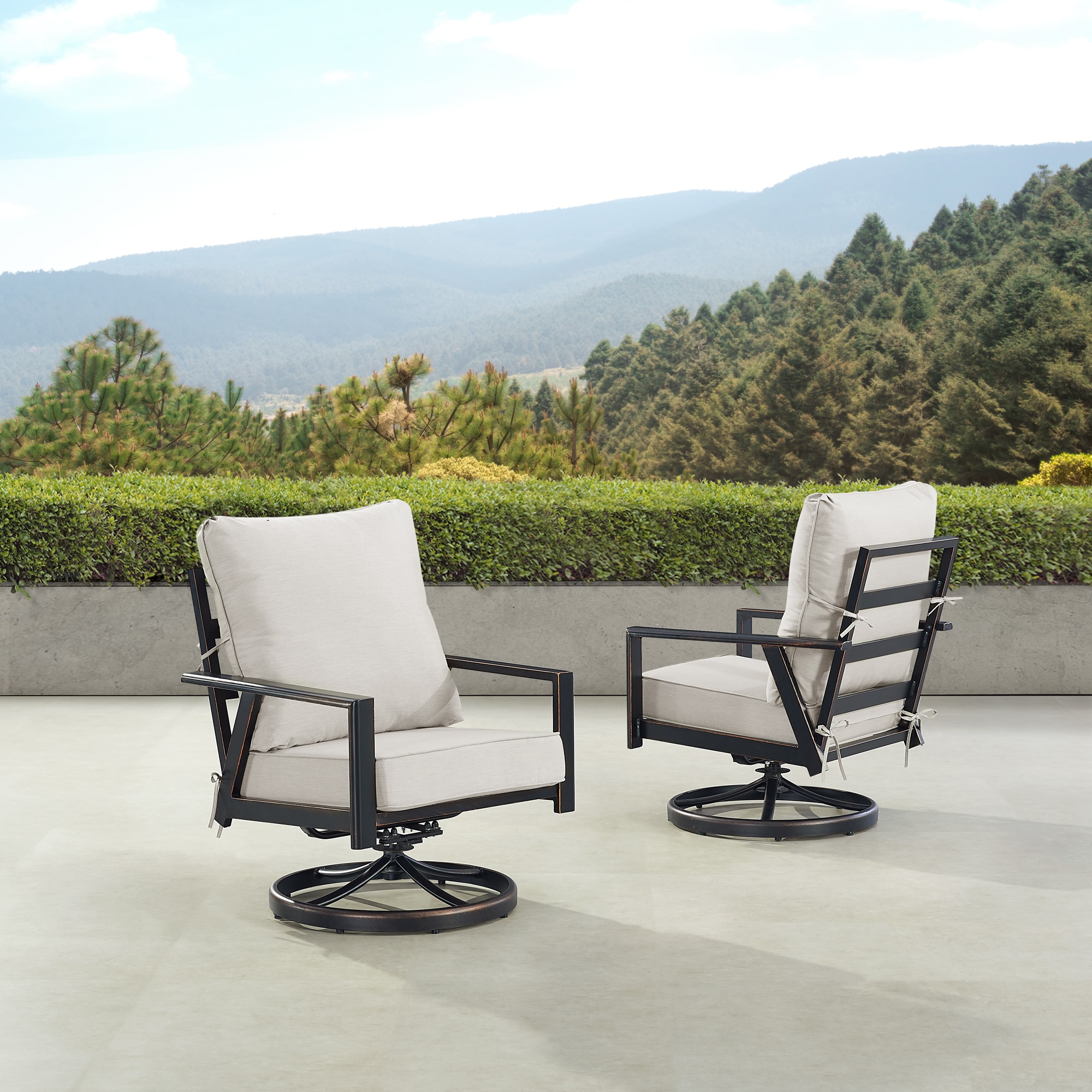 Oakland Living LUX-4CH-CAVE-LGCU-AC Patio-Conversation-Sets - View #3