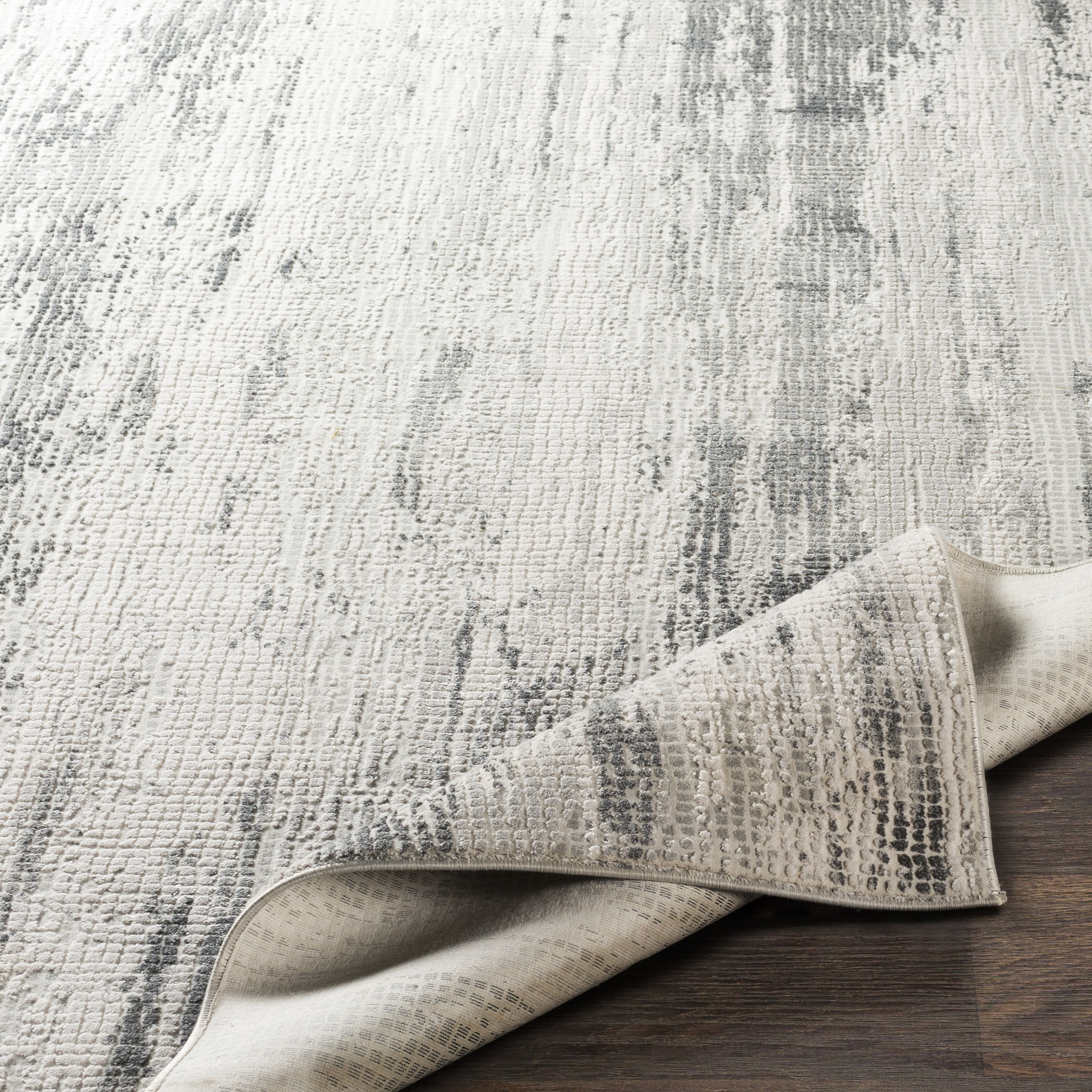 Reversible Gray 5' x 7' Wool-Blend Mid-Century Modern Area Rug