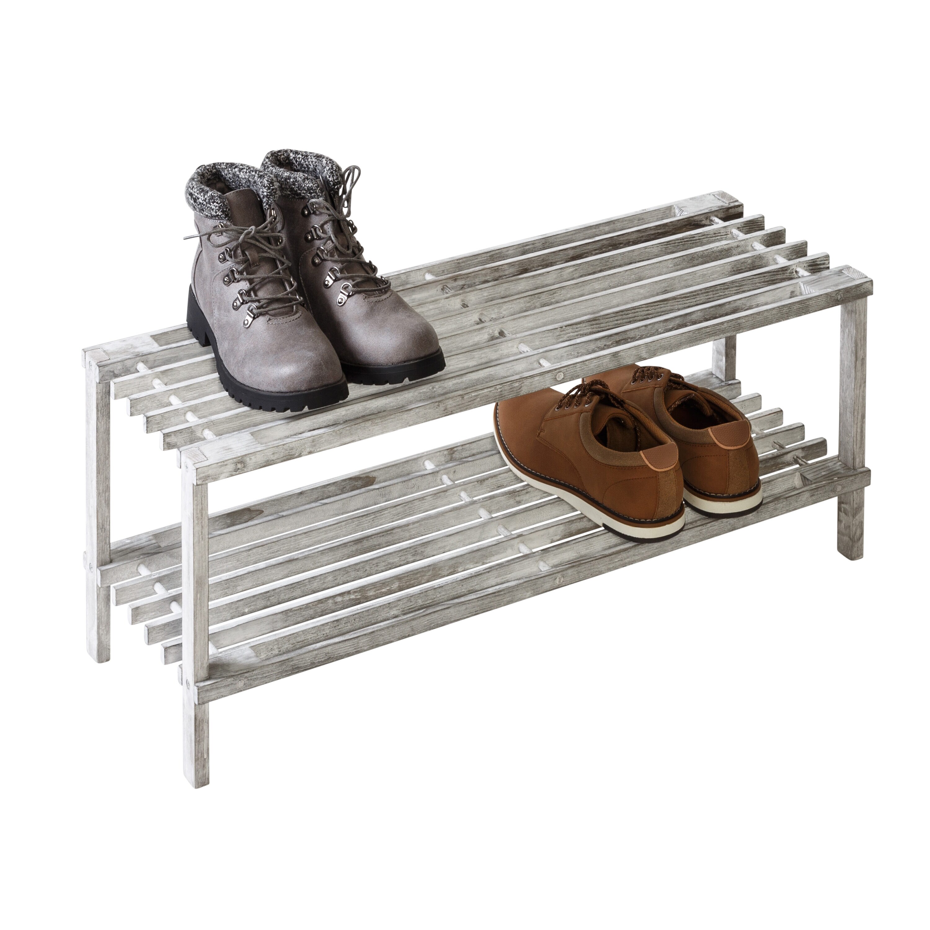 Honey-Can-Do 64.37-in H Tier 30 Pair Silver Steel Shoe Organizer in the Shoe  Storage department at