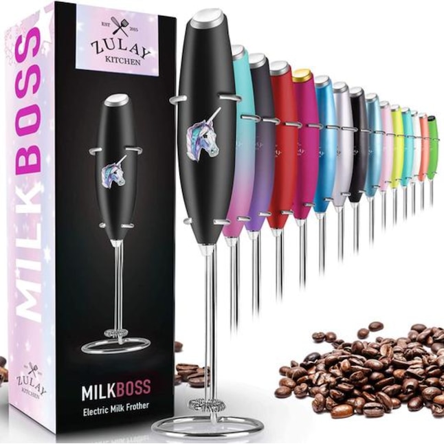 Zulay Kitchen Unicorn Black Milk Frother OG w Stand - Powerful 13,000 RPM  Motor - Perfect for Whisking, Coffee, and More - Plastic - Milk Frother  Accessories in the Coffee Maker Accessories department at