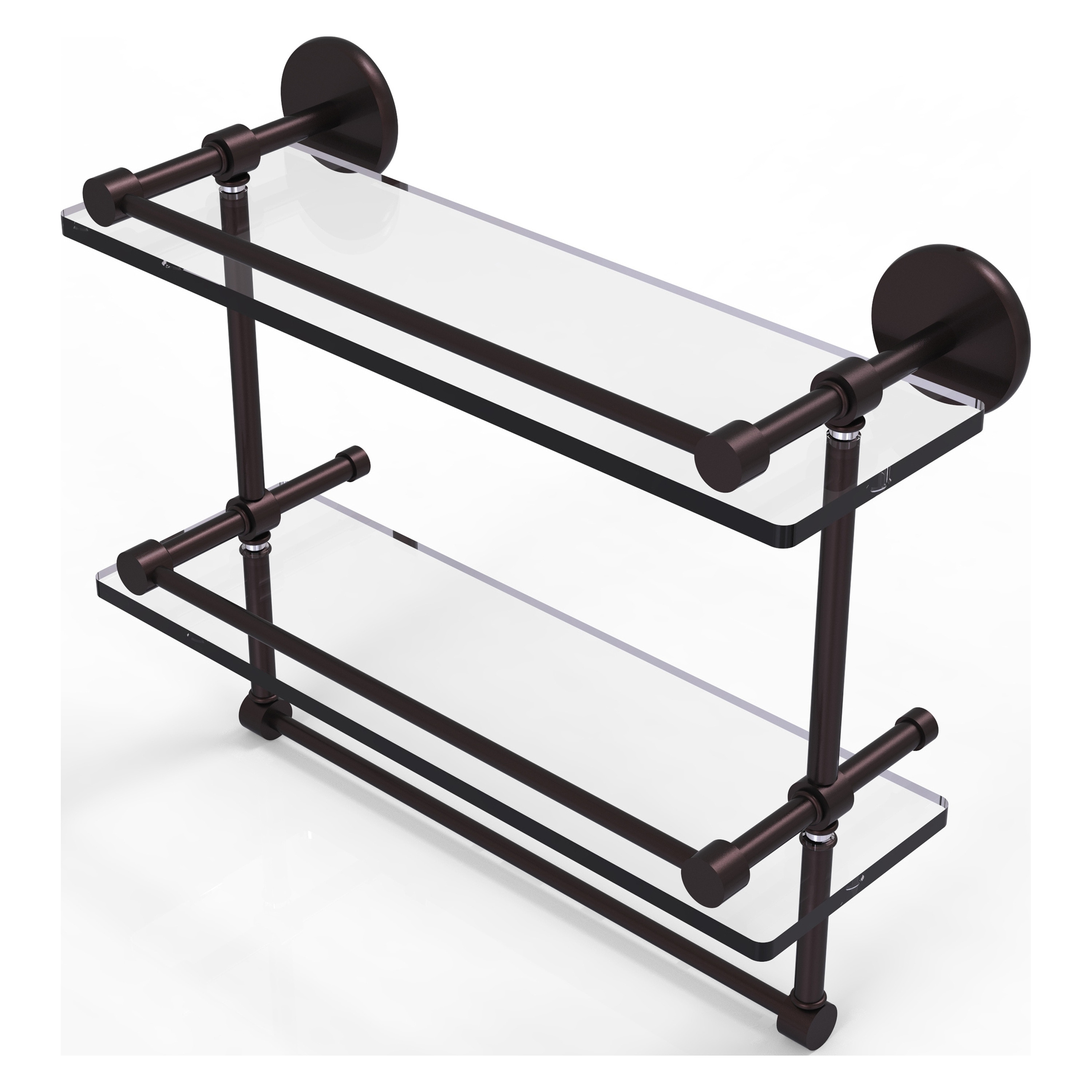 Allied Brass P1000-2TB/16-GAL-ABZ Prestige Skyline Antique Bronze 2 -Tier Wall mount Bathroom Shelf ( 16-in x 12-in x 5-in )
