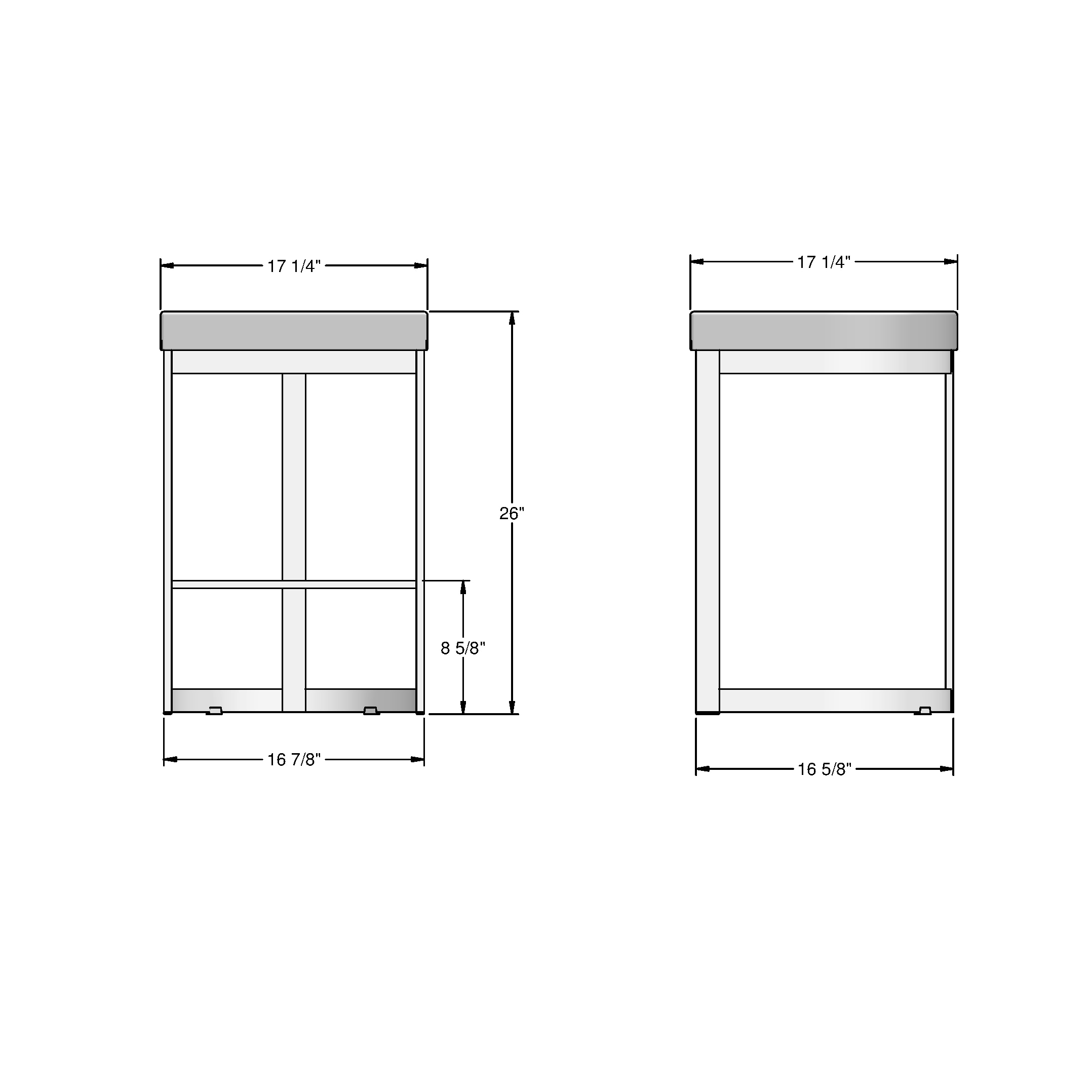 standard bar counter dimensions