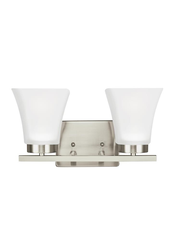 Generation Lighting 4411602-962 Bayfield 13.25-in 2 -Light Brushed Nickel Modern/contemporary Vanity light