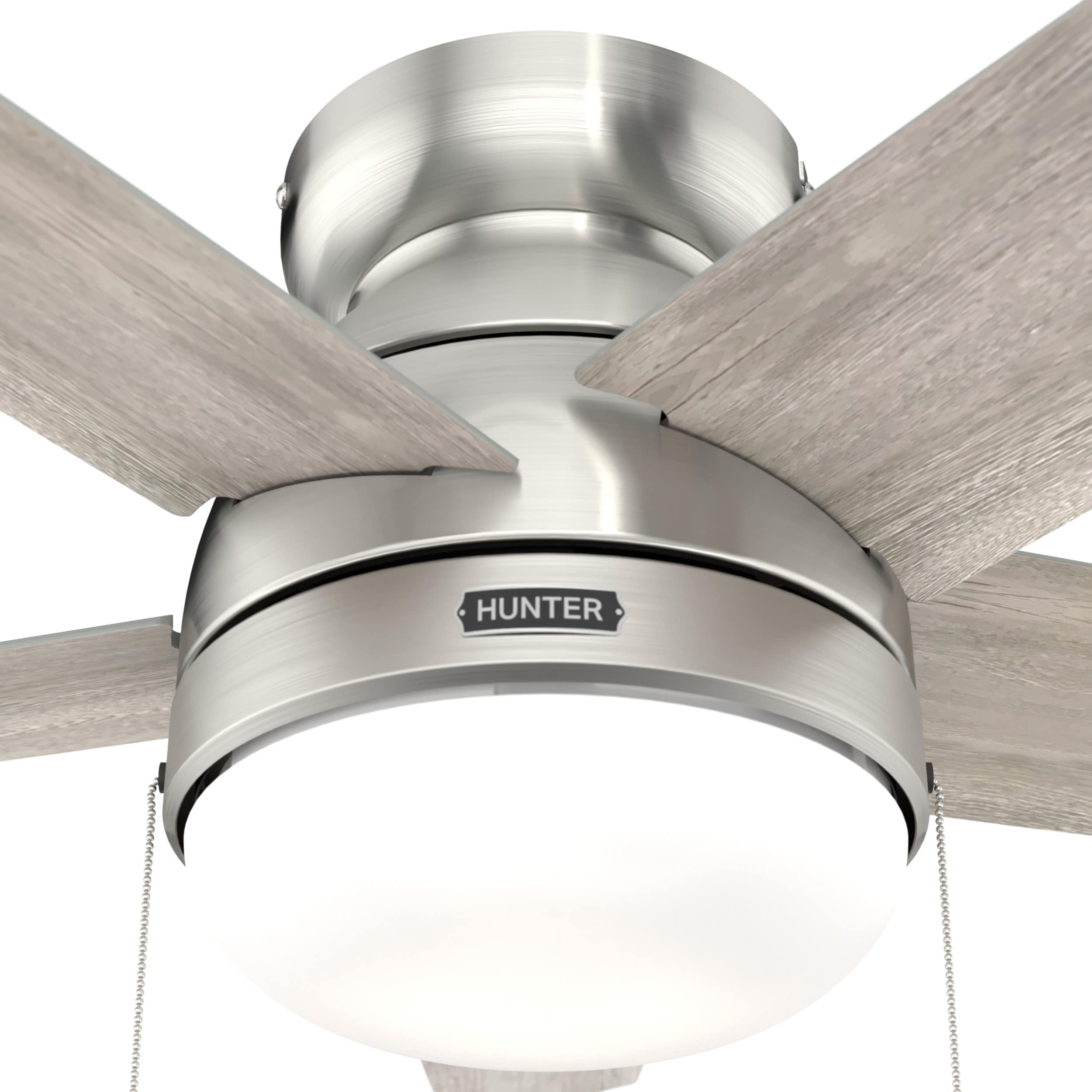 Hunter Alexander 44-in Brushed Nickel Indoor Flush Mount Ceiling 