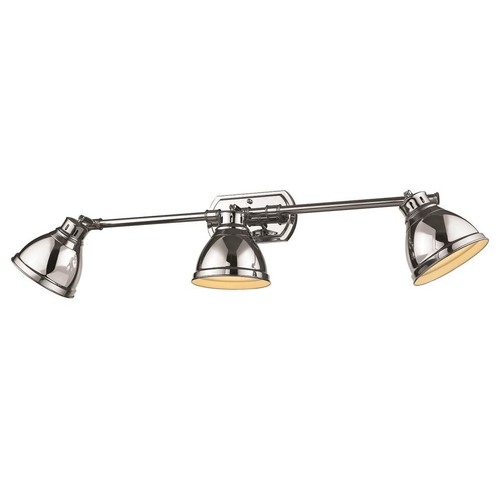 Golden Lighting 3602-VL3 CH-CH Duncan 35.375-in 3 -Light Gray Transitional Vanity light