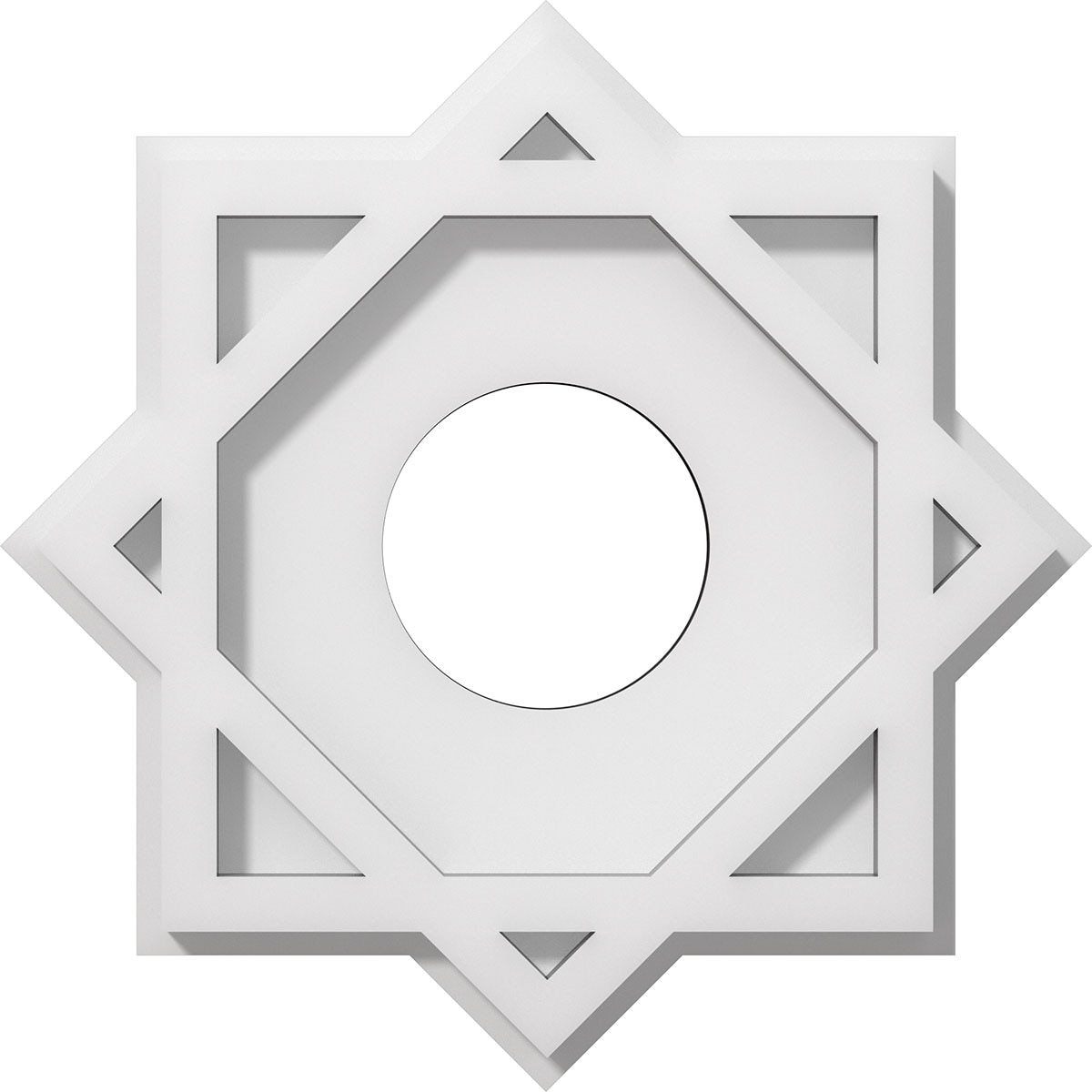 Ekena Millwork CMP10AL-03000 Axel 10-in W x 10-in L Contemporary White PVC Whole Ceiling Medallion