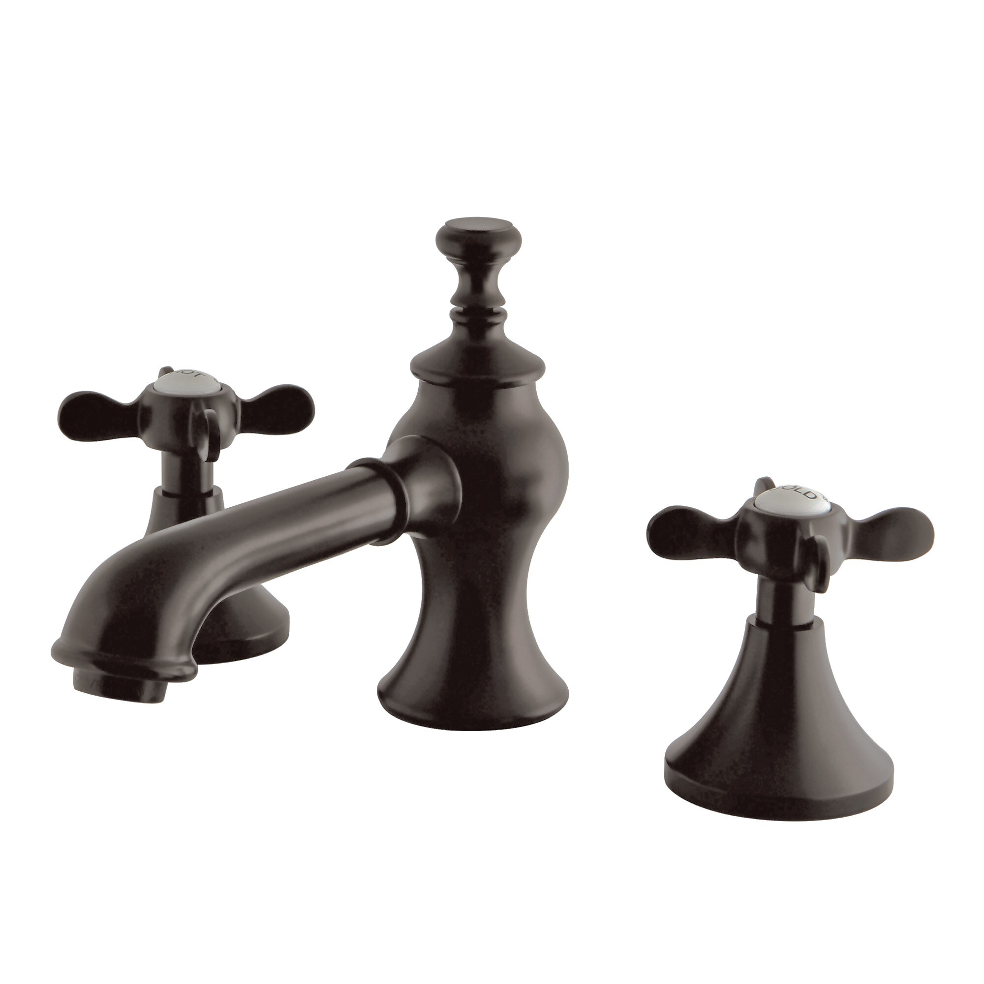Kingston Brass WLKC7065BEX Essex Oil-rubbed bronze Widespread 2-handle Low-arc Residential Handle Bathroom Sink Faucet with Drain