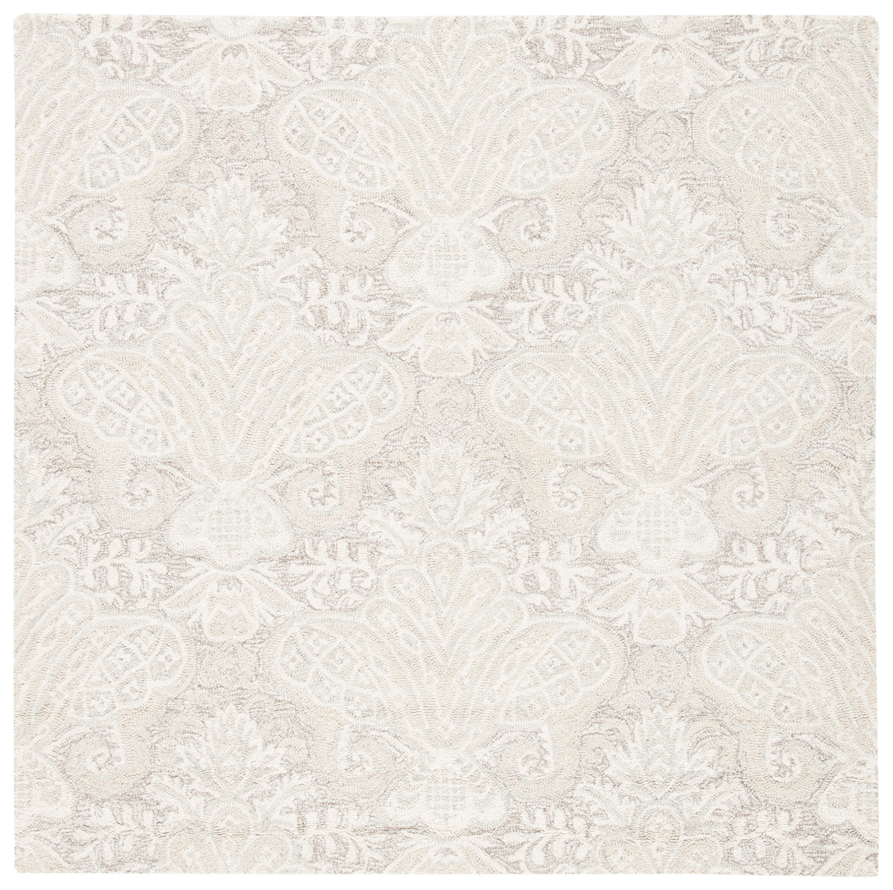 Micro-Loop 539B Beige 5 x 5 Square Area rug