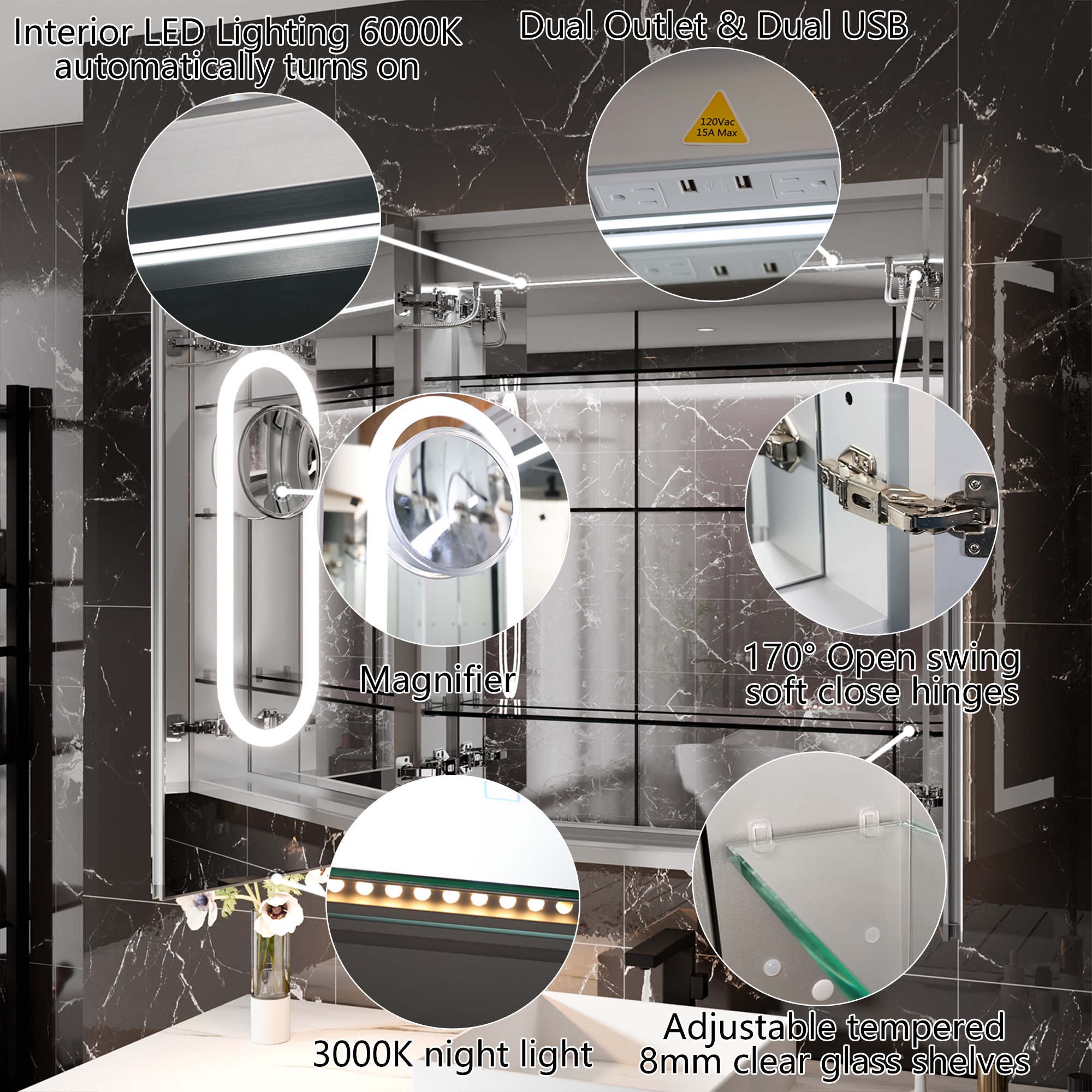AAZJ JDEX-MC303611DX Bathroom-Medicine-Cabinets - View #4