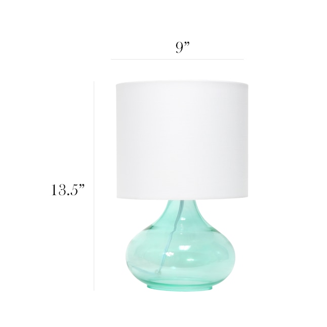 Aqua White Table Lamp With Fabric Shade, Aqua Table Lamp Set