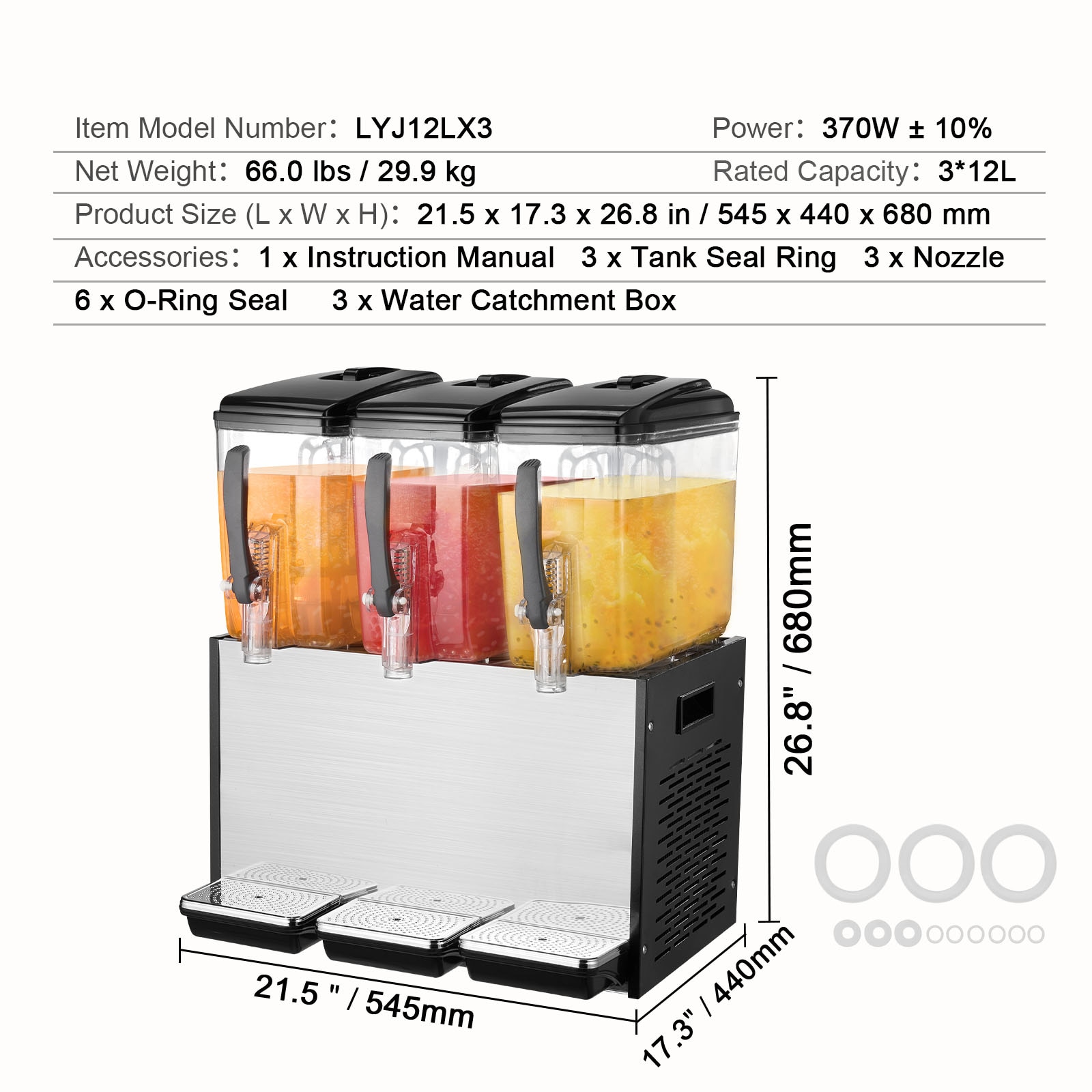 VEVOR DLYLJ12L3620WSZ85V1 Bev-Dispensers - View #8