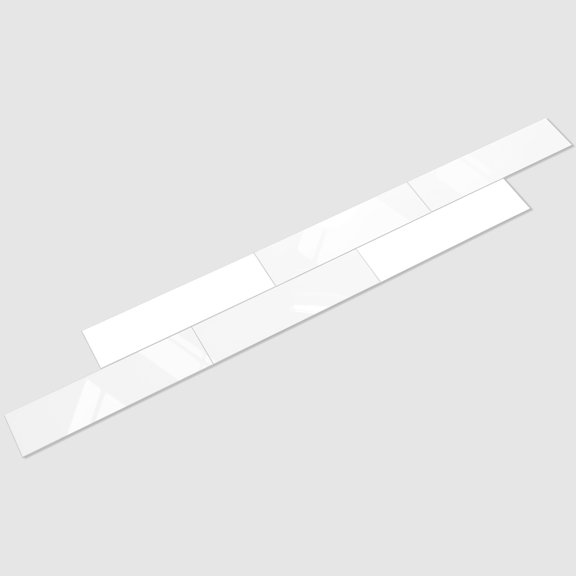 LuxySplash LS0707 Drita White Marble 6-in x 36-in Glossy Composite Subway Wall Tile (3-sq. ft/ Carton)