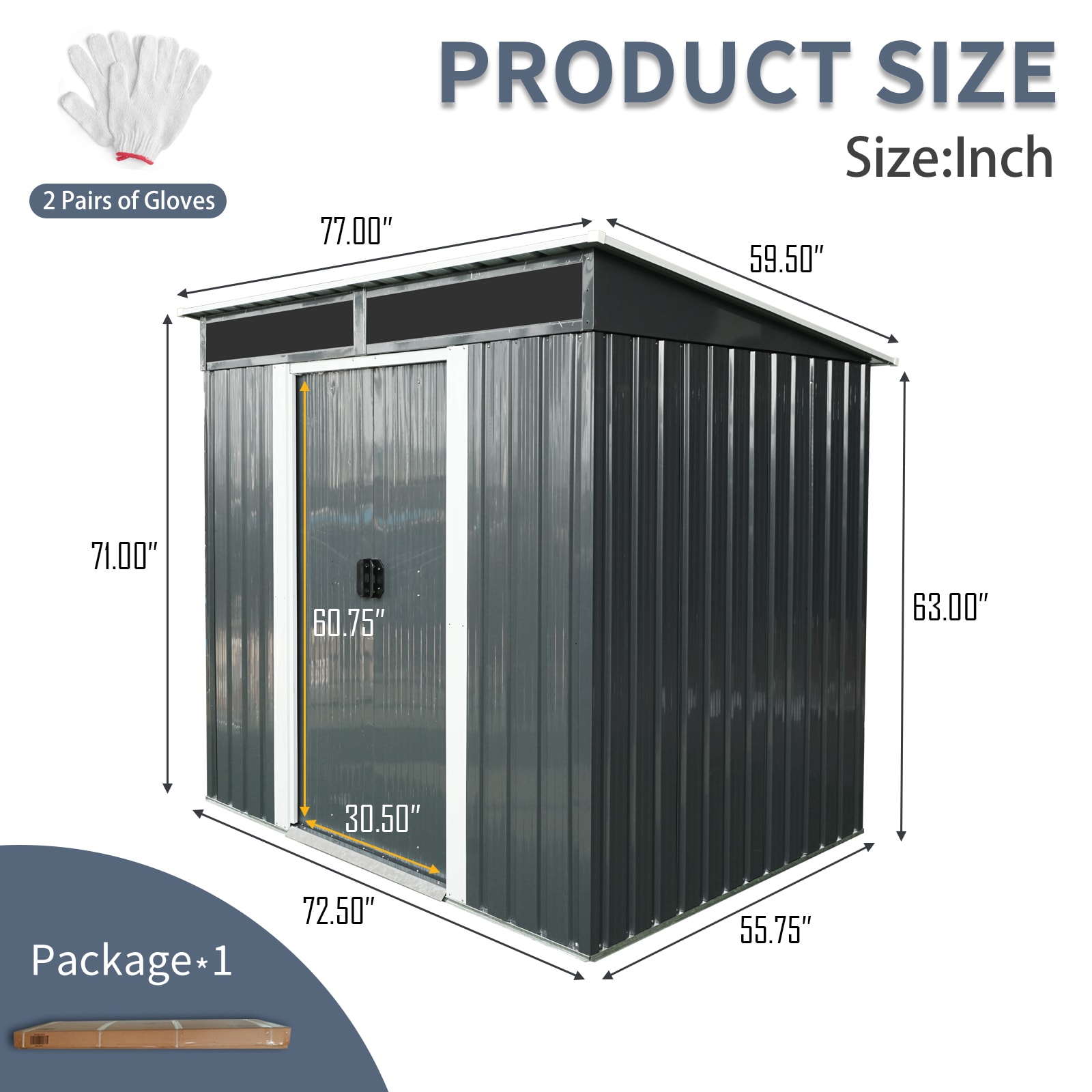 Xspracer ML-OS283WP Metal-Storage-Buildings-Sheds - View #2