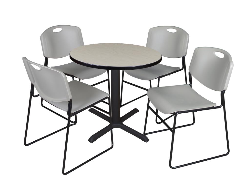 Regency TB30RNDPL44GY Breakroom Off-white 4-Person Training Table (30-in W x 29-in H)