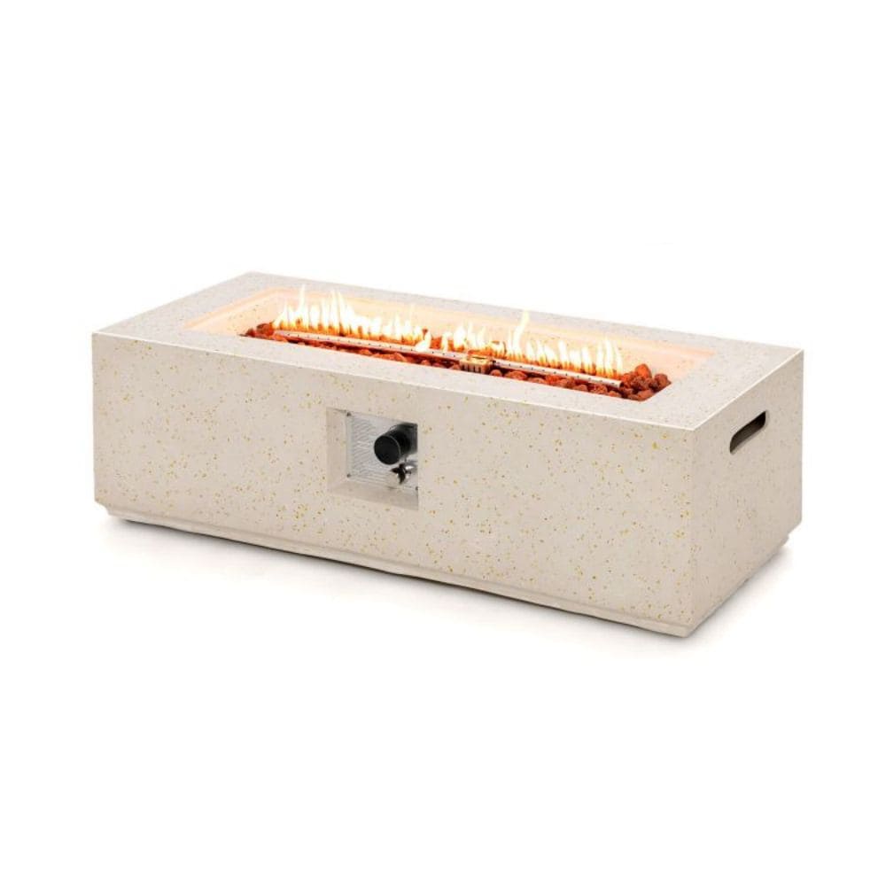  N108PWS51WH 42-in W White Portable Stainless steel Rectangle Liquid propane Fire pit