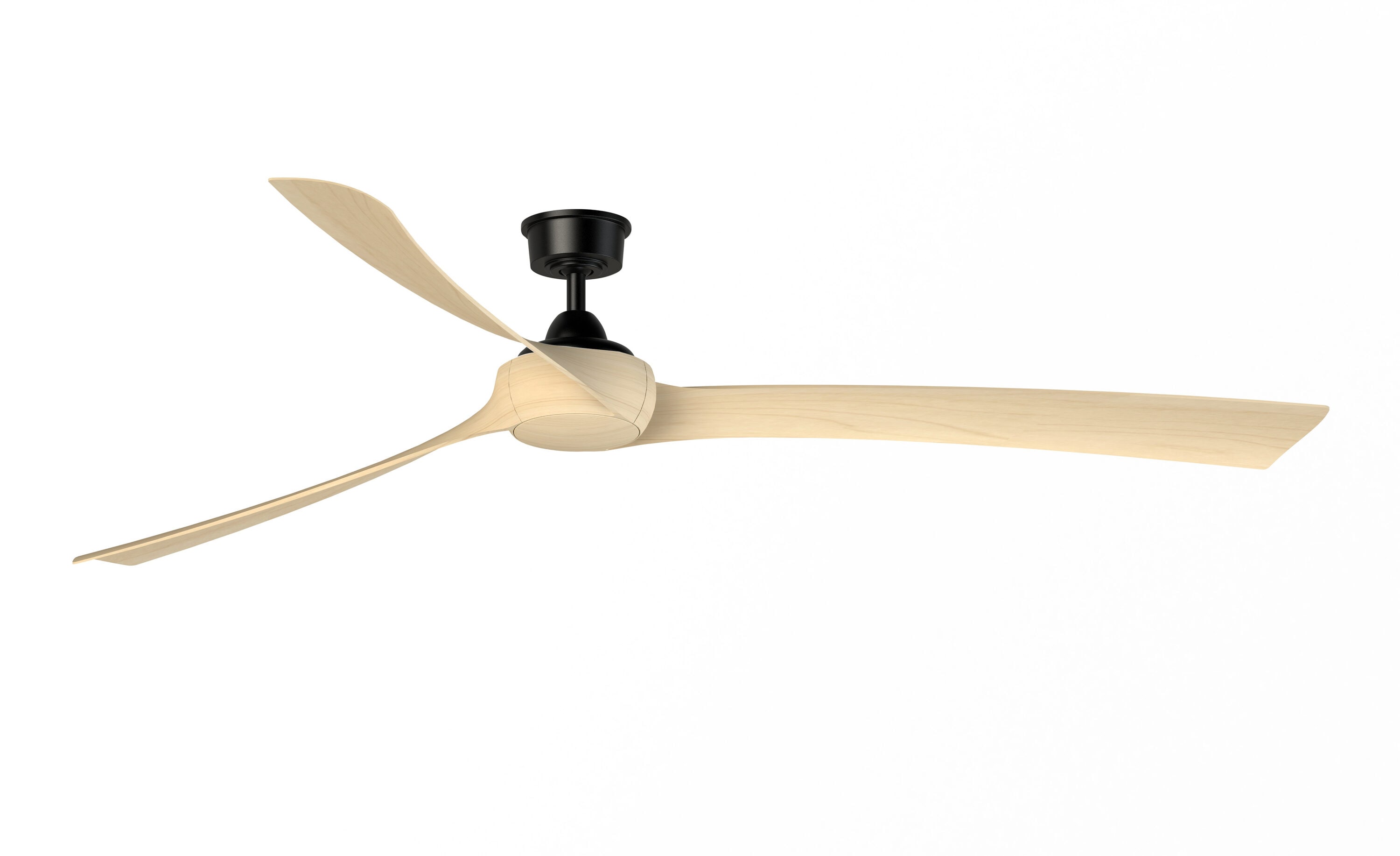 Fanimation Wrap Custom 84-in Black with Natural Blades Color-changing Indoor/Outdoor Smart Ceiling Fan Light Kit Compatible and Remote (3-Blade) FPD8531BL-84N Sansujyuku sansujyuku.com