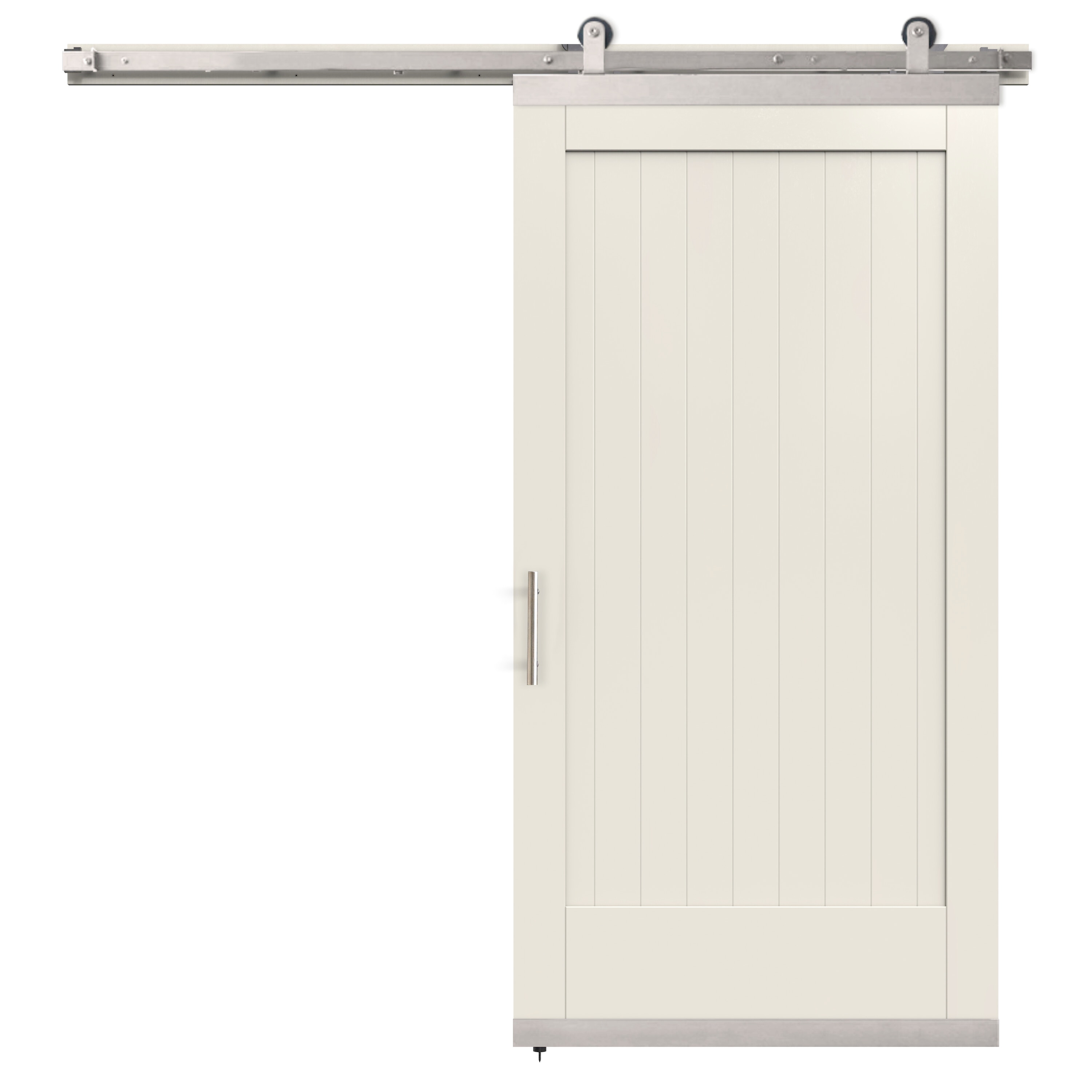 JELD-WEN LOWOLJW248000099 42-in x 80-in Primed Primed Plank MDF Solid core Single Barn Door (Hardware Included)