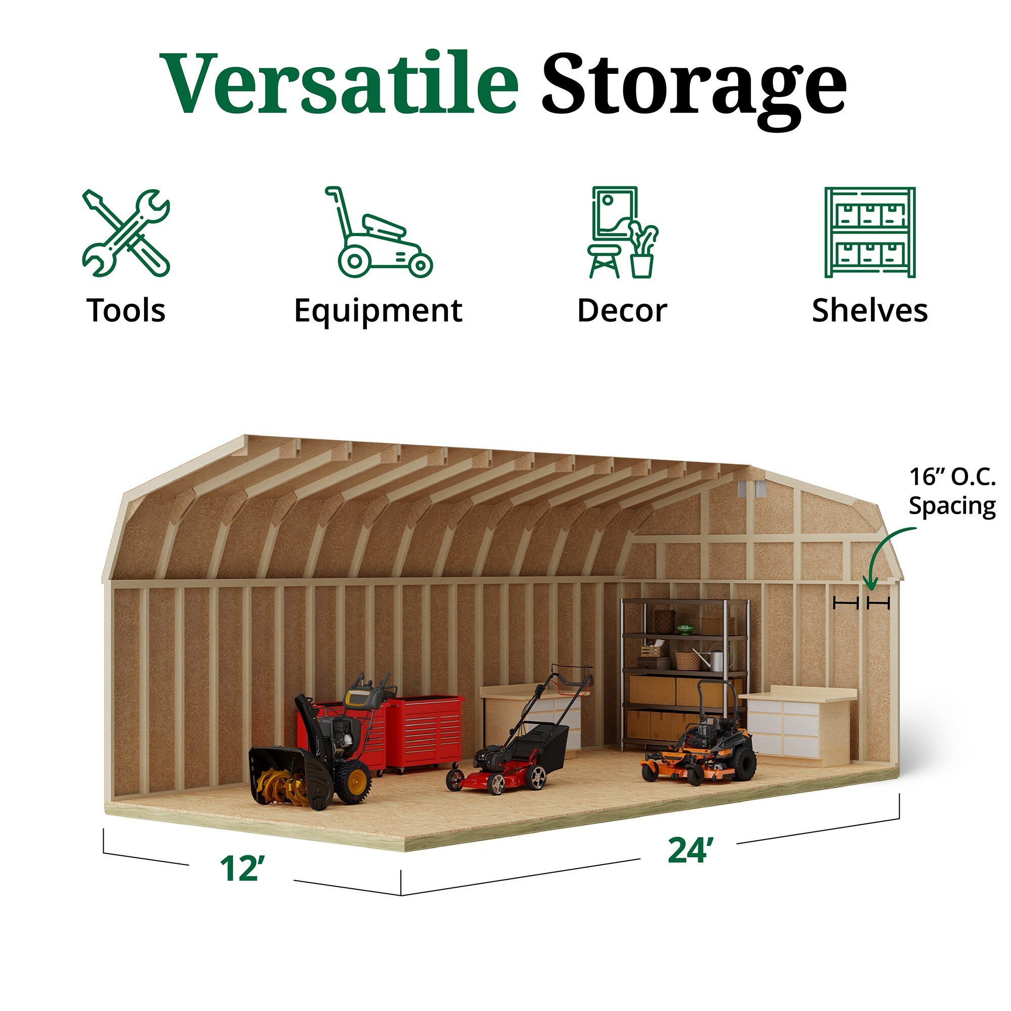 Little Cottage Co 12X24 CGB-6-PC Wood-Storage-Buildings - View #4