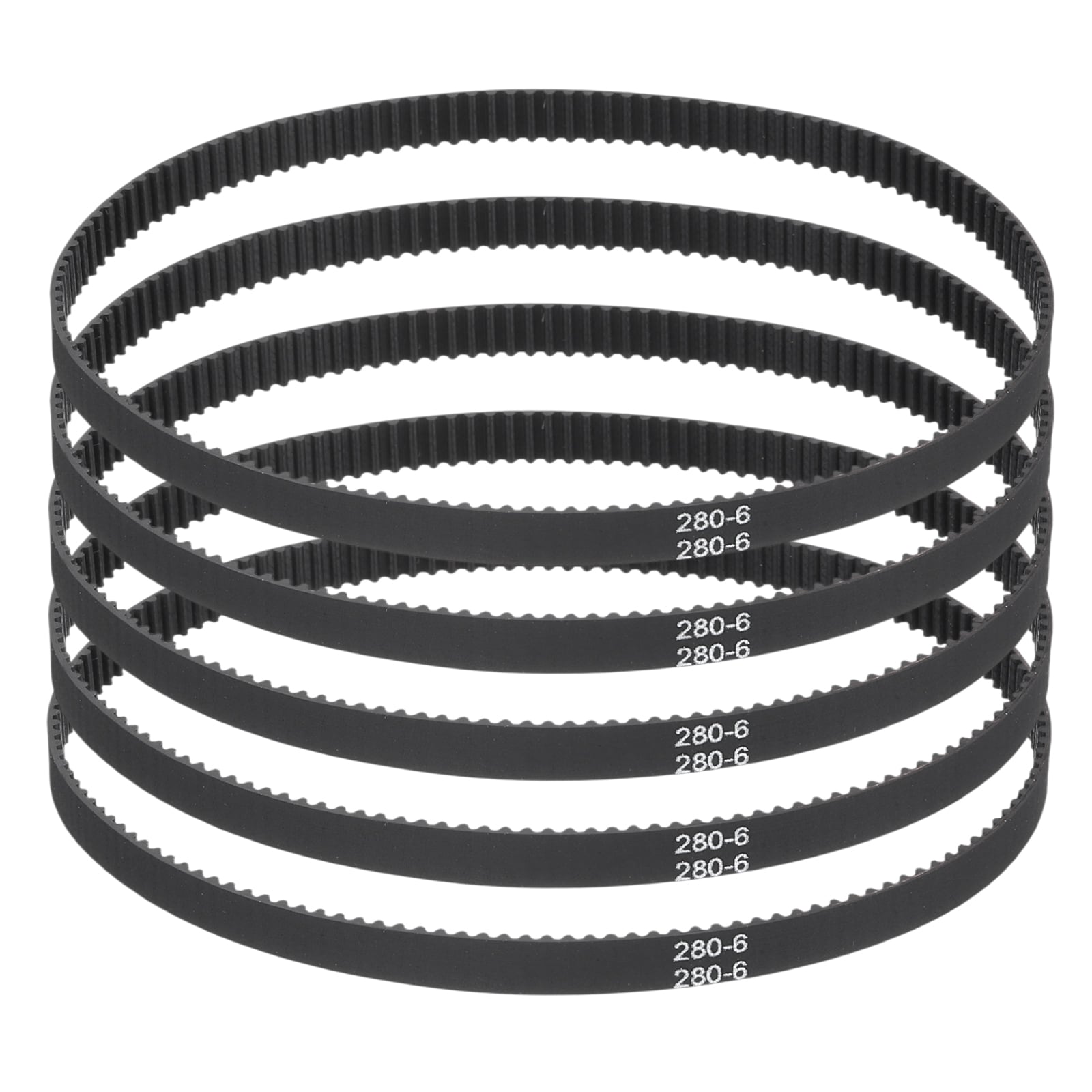 Unique Bargains 5pcs 280mm GT-2 Timing Belt 6mm Width 2mm Pitch 3D Printing GT-2 Timing Belt Closed Loop Rubber Black #S26051200UX2598