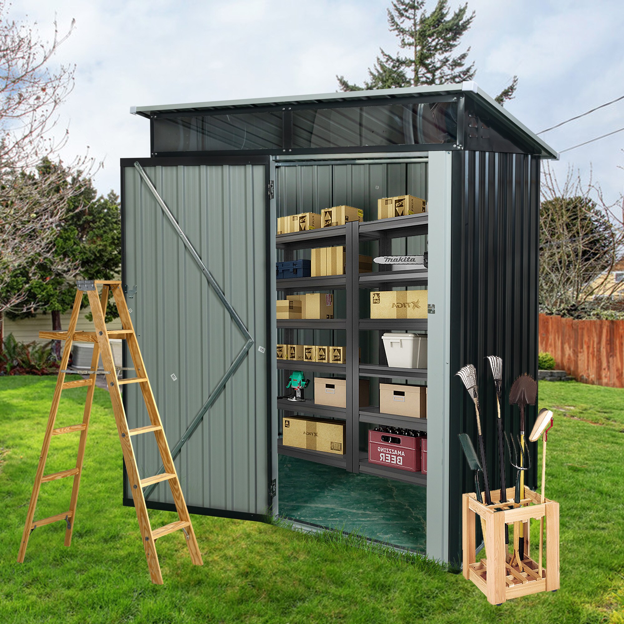 Xspracer ML-OS969 Metal-Storage-Buildings-Sheds - View #9