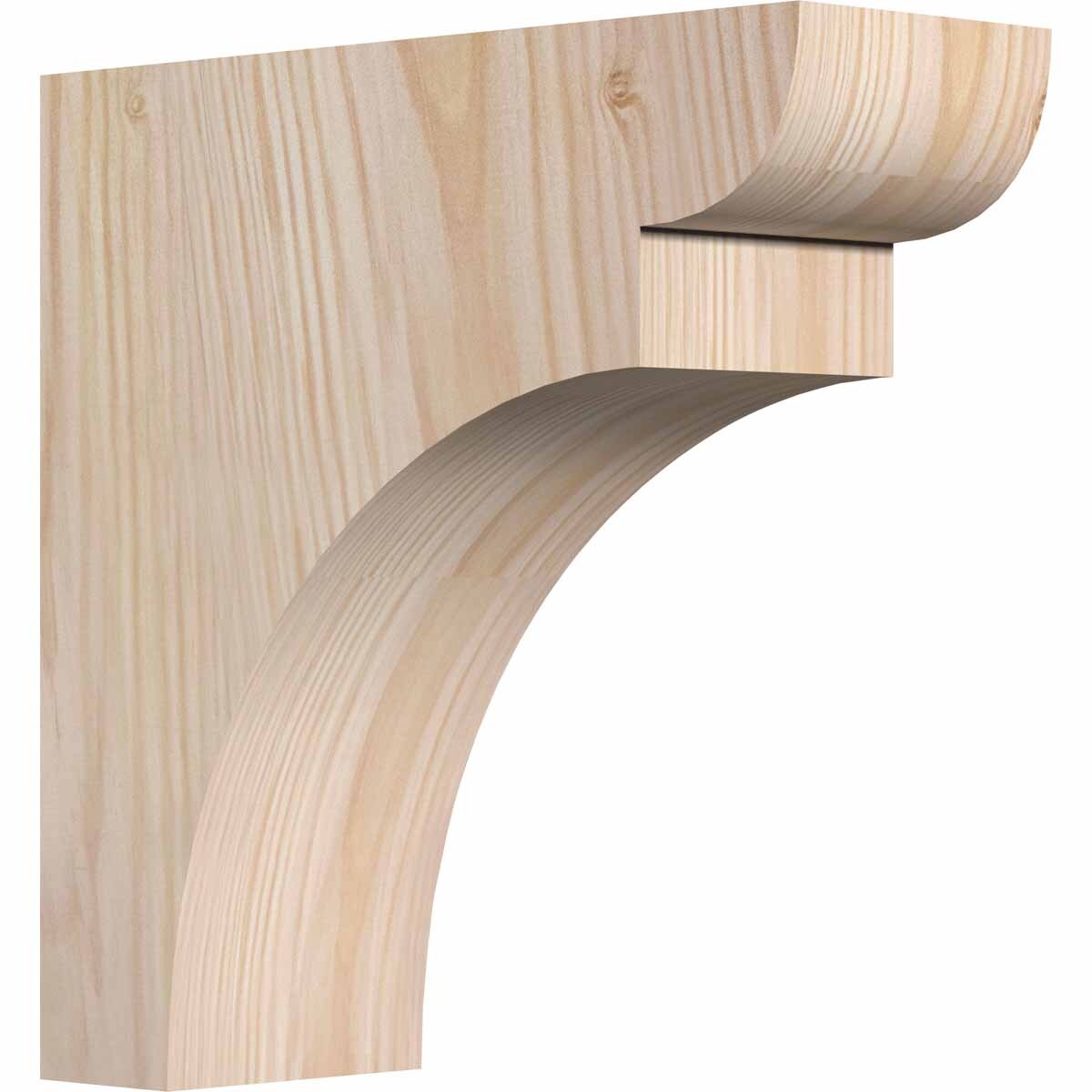 Ekena Millwork COR04X10X10YOR00SDF 3.5-in x 10-in x 10-in Yorktown Unfinished Douglas fir Wood Paintable/Stainable Corbel
