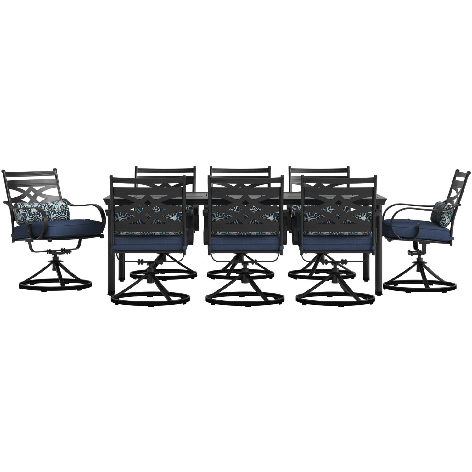 Hanover MCLRDN9PCSW8-NVY Patio-Dining-Sets - View #17