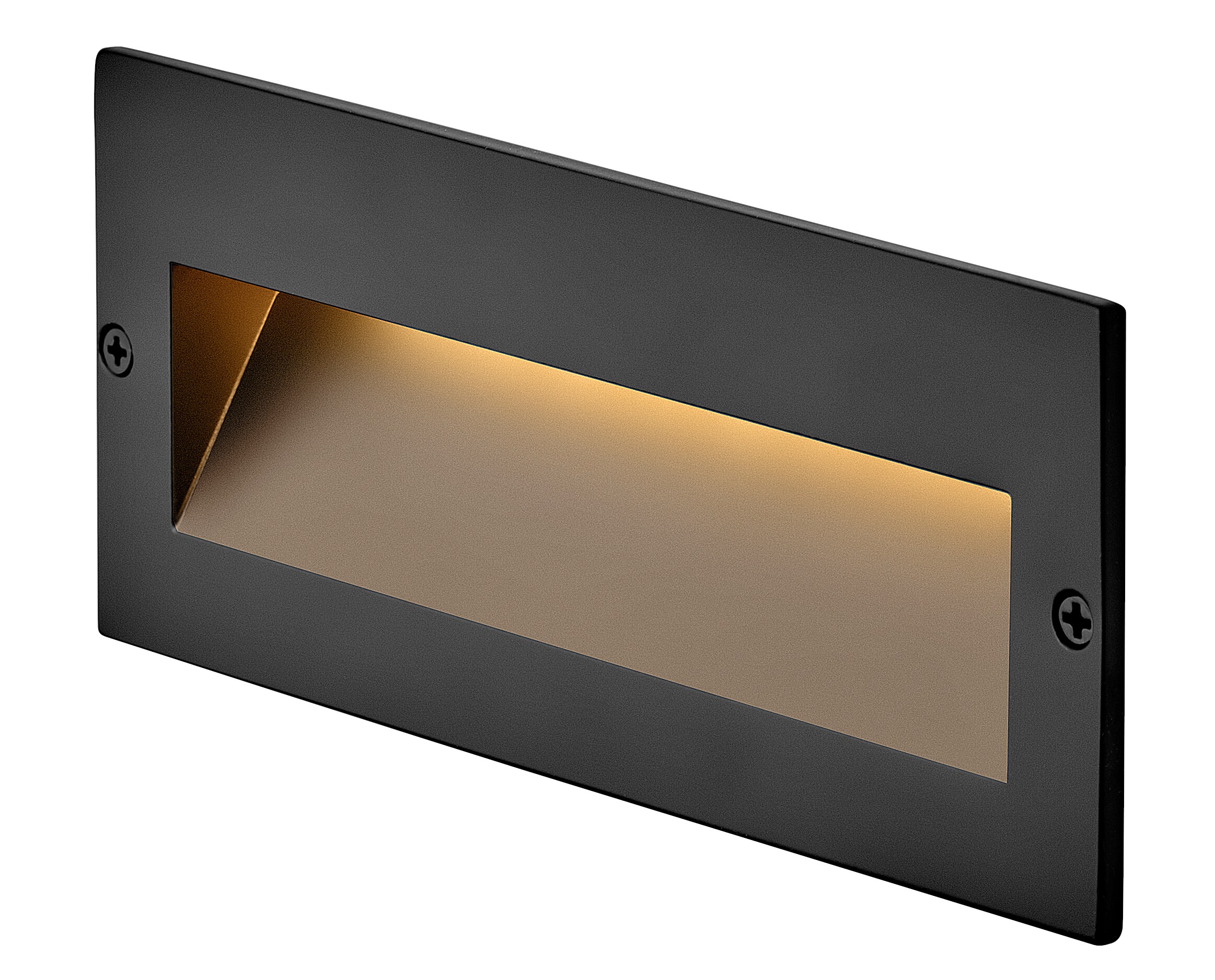 Satin Black Integrated LED Outdoor Step Light with Etched Lens