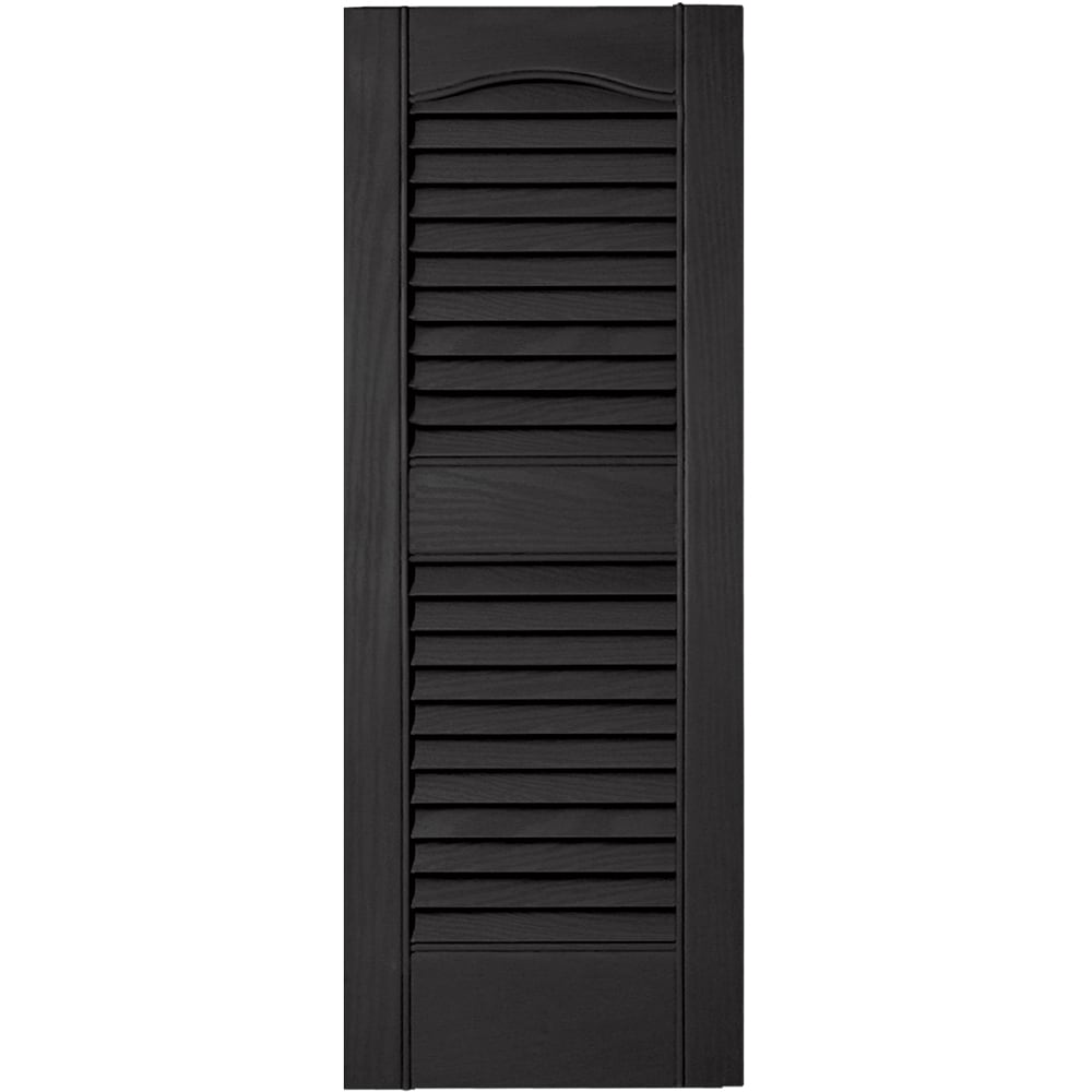 Vantage V1711231002 12.125-in W x 31.063-in H Black Louvered Exterior Shutters ( 1 -Pack )