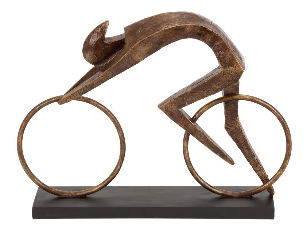 metal cyclist sculpture