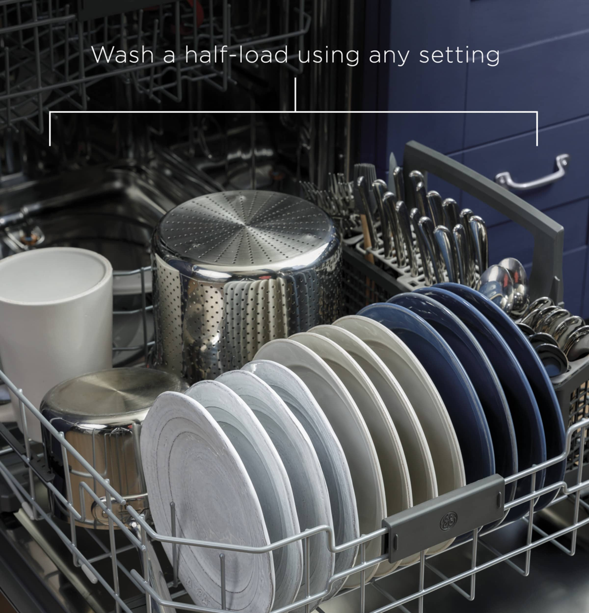 GE Dry Boost Top Control 24-in Built-In Dishwasher With Third Rack  (Fingerprint-resistant Stainless Steel) ENERGY STAR, 50-dBA in the Built-In  Dishwashers department at