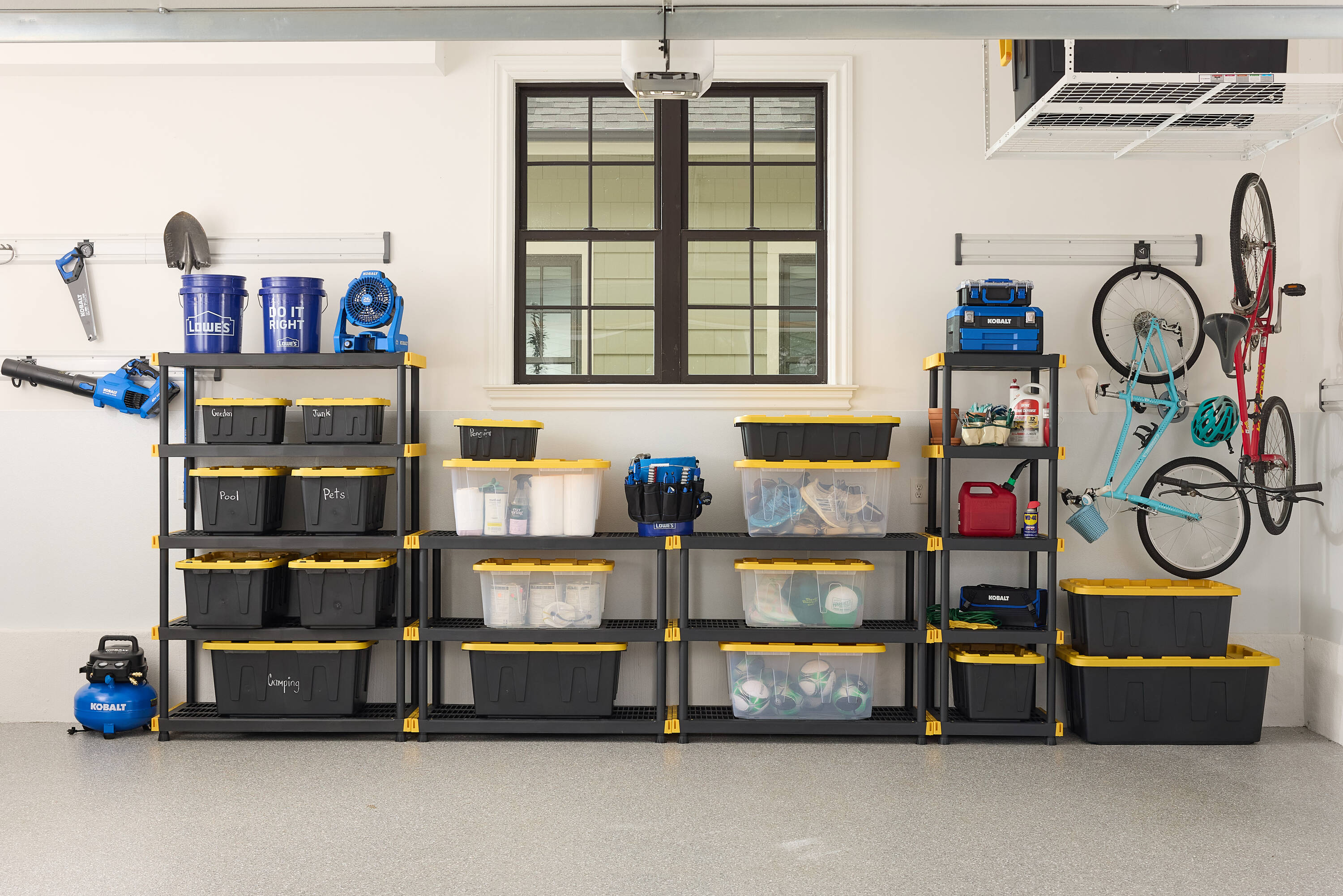 Project Source Commander X-large 50-Gallons (200-Quart) Black and Yellow Heavy Duty Tote with Standard Snap Lid