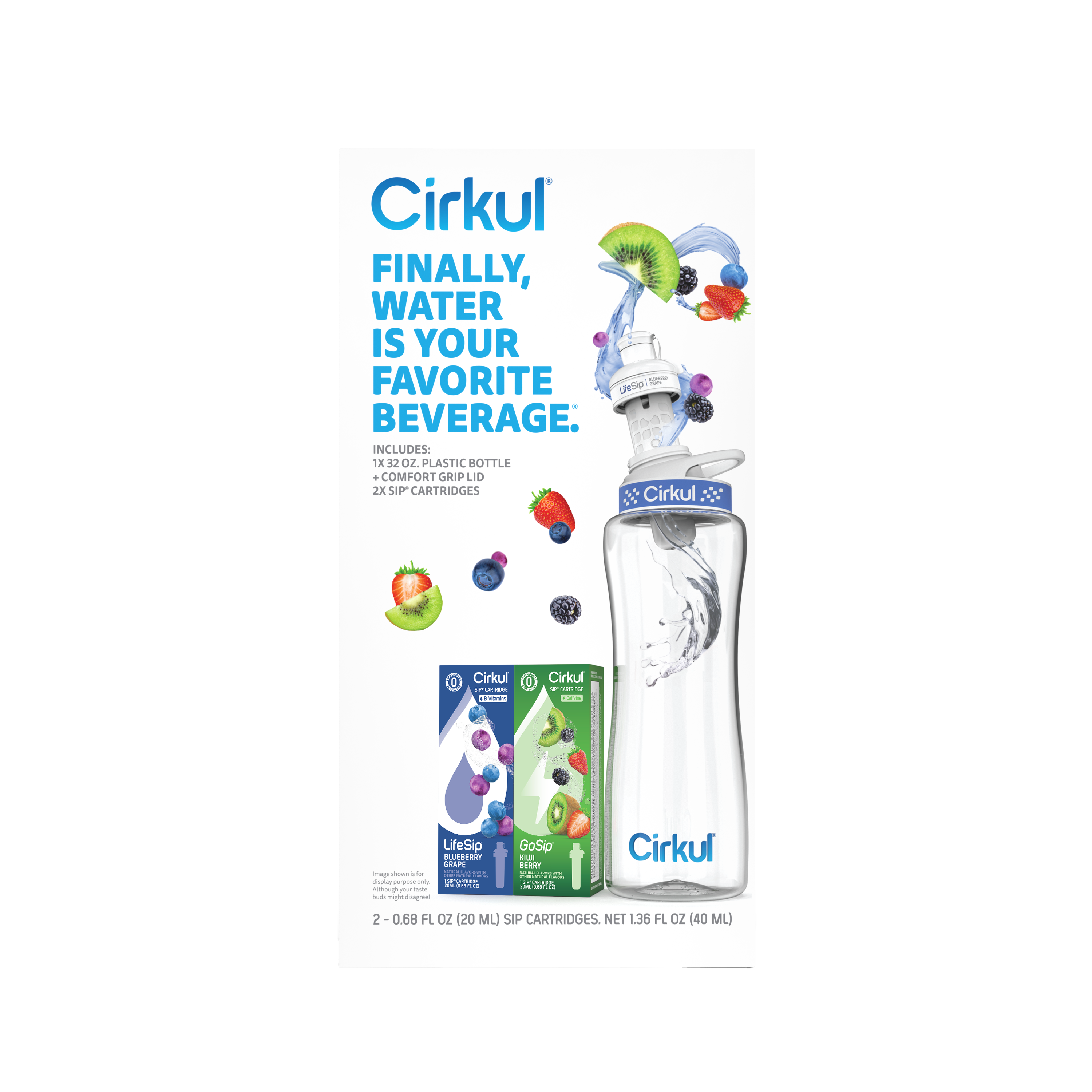 Cirkul 850047203205 32-fl oz -fl oz Plastic Water bottle - Clear
