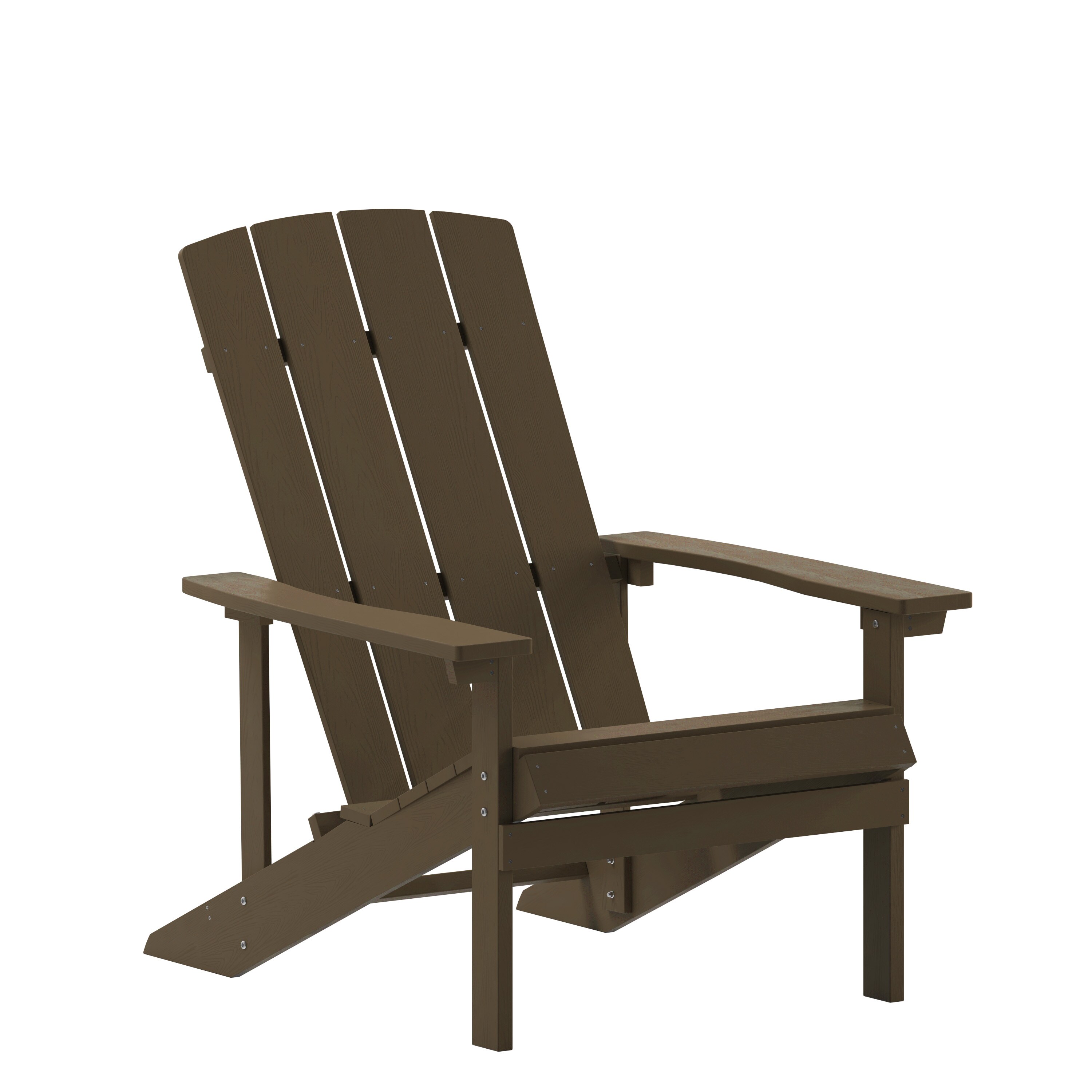 Taylor & Logan 196861113154 Bayfield Mahogany Resin Frame Stationary Adirondack Chair with Solid Seat