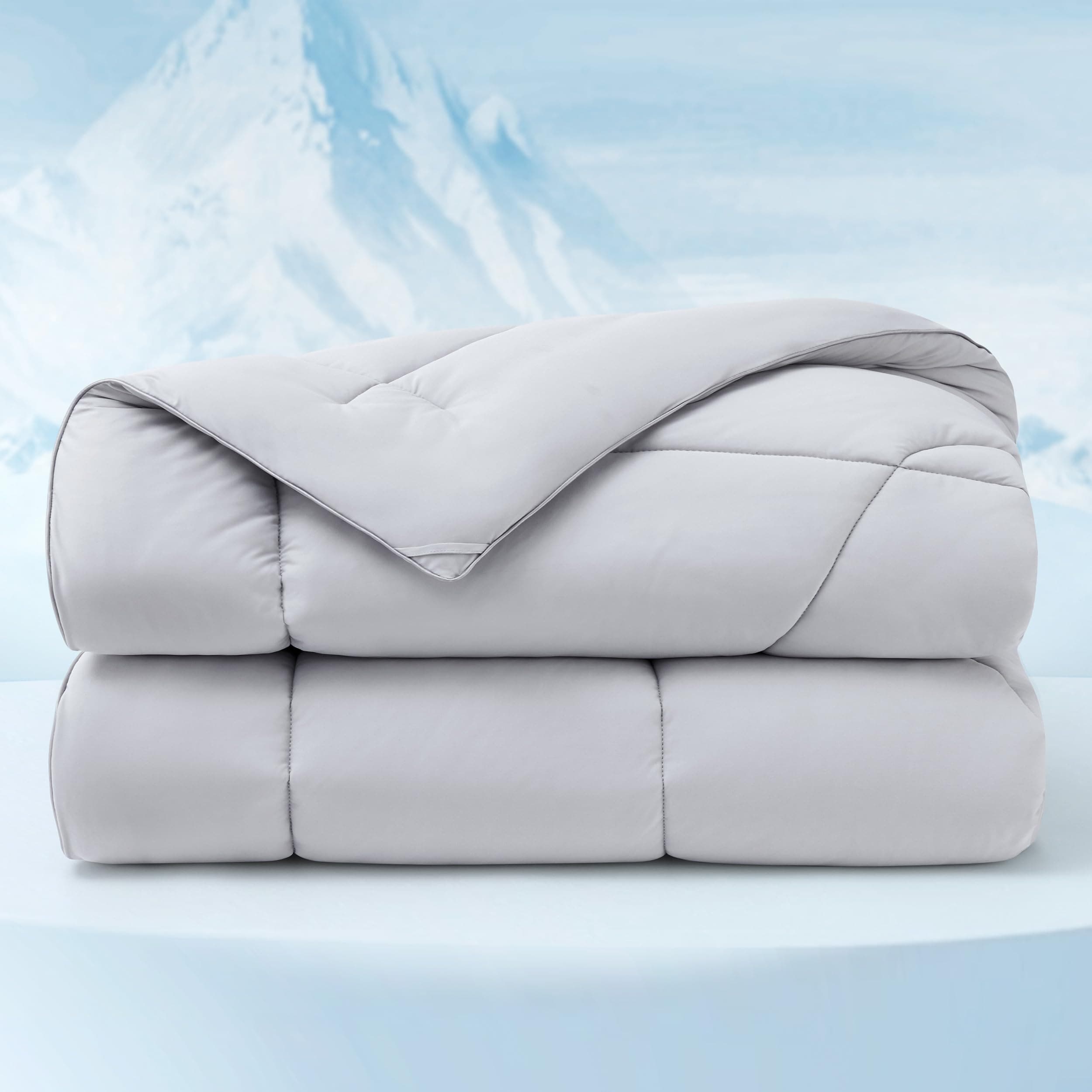 Bedsure - 102x96 Cal King 1-Piece Grey Cooling Comforter