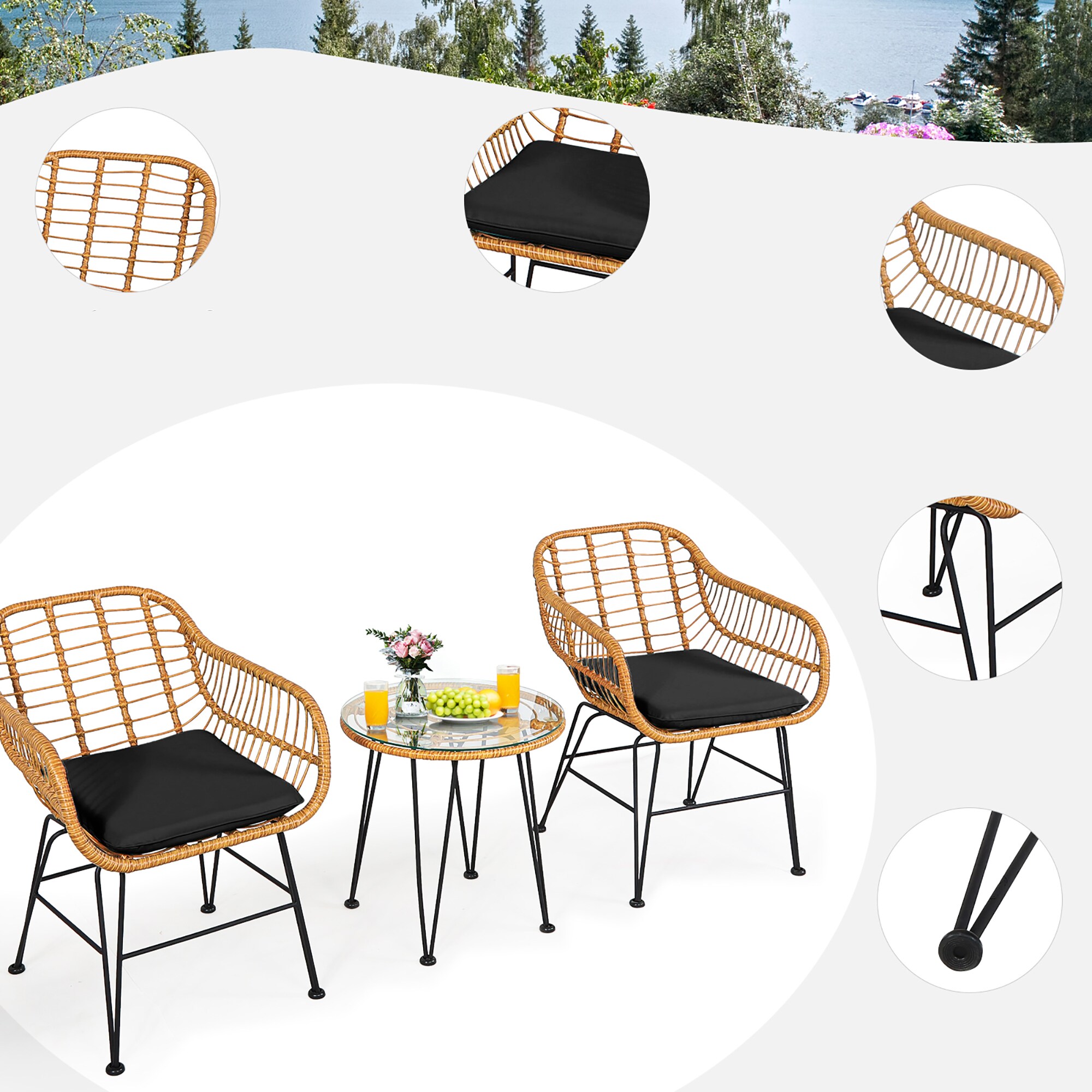 Costway OP70839DK Patio-Conversation-Sets - View #2