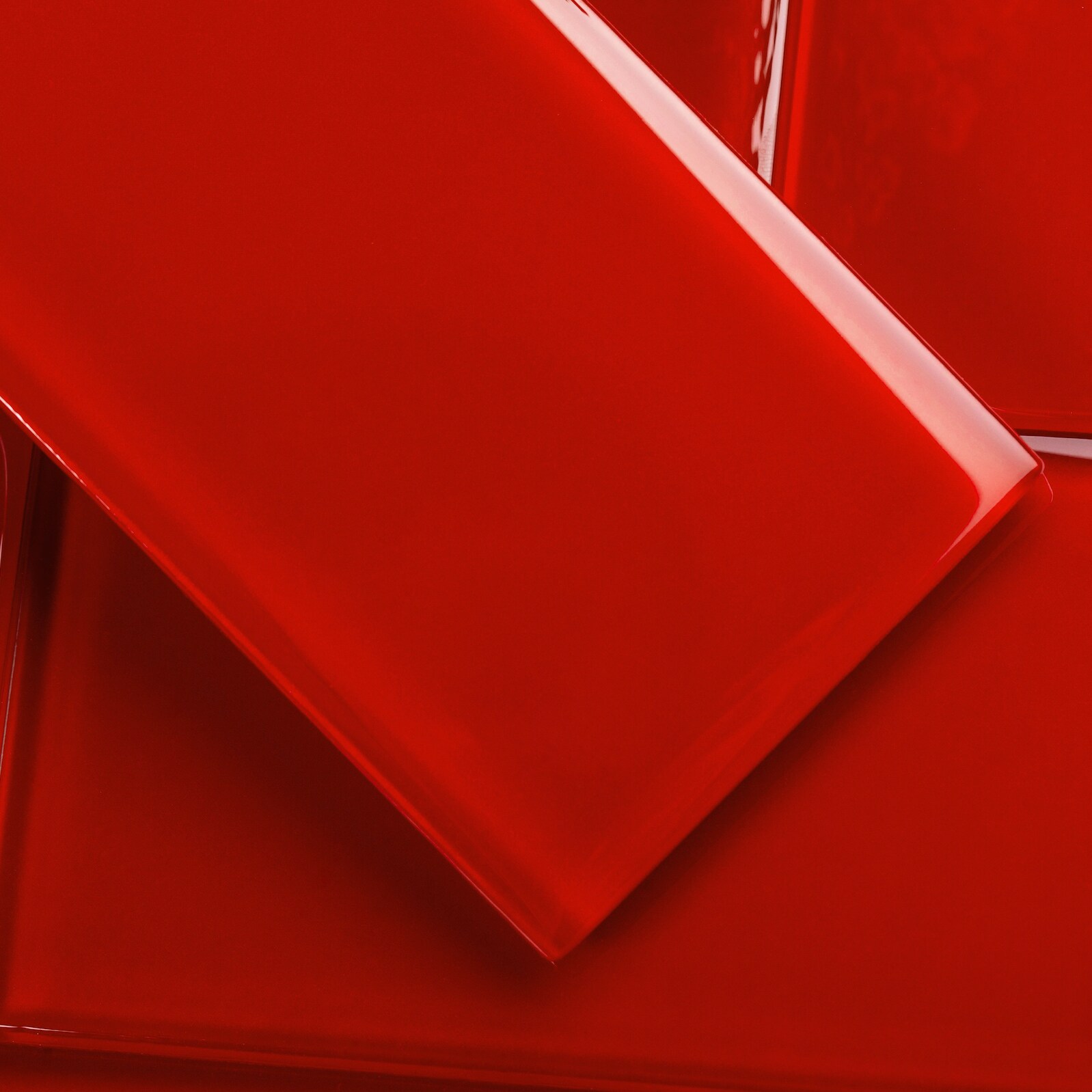 Giorbello (Sample) 6x12 Glass Subway Tiles Ruby Red 6-in x 12-in Glossy Glass Brick Subway Wall Tile